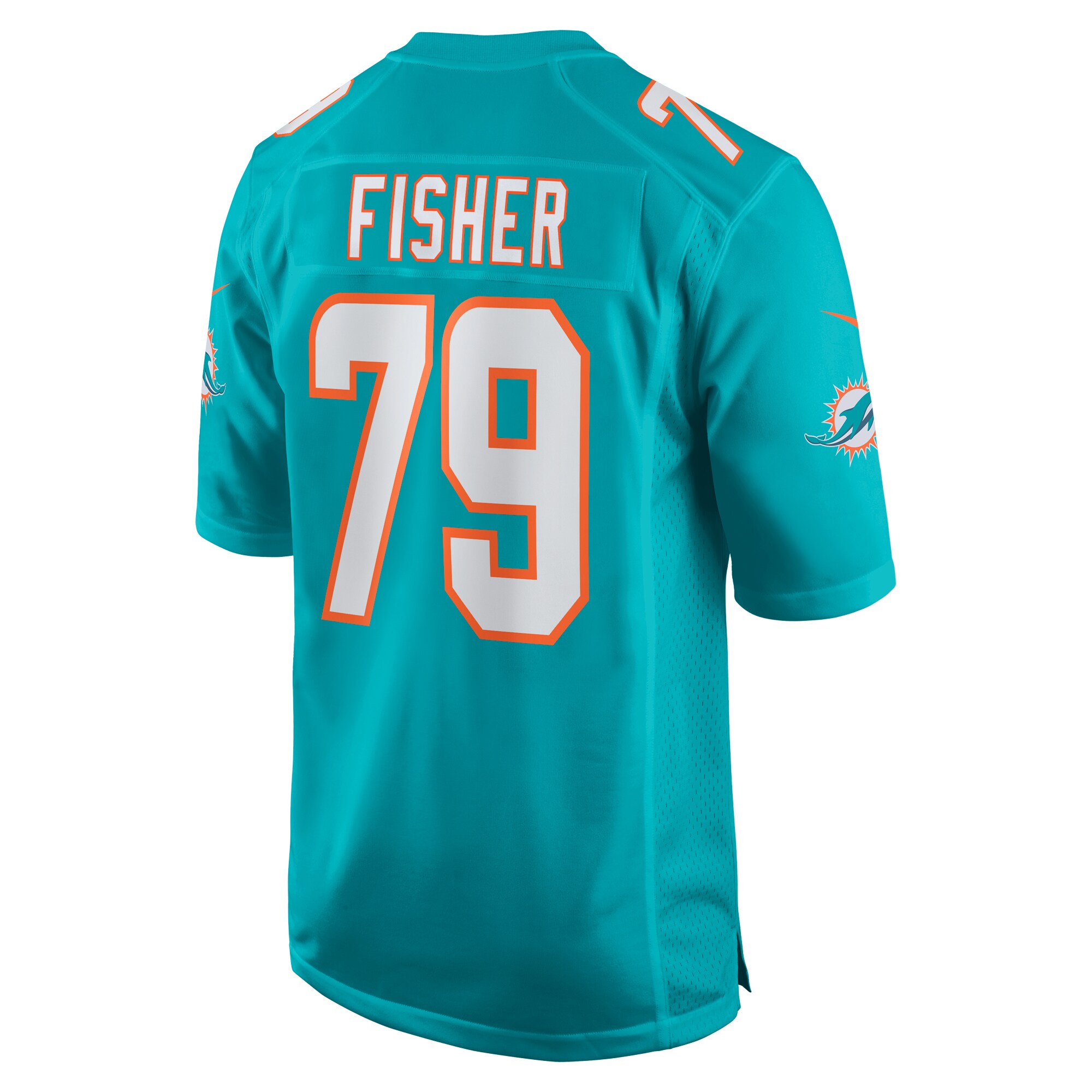 Miami Dolphins Eric Fisher Aqua Home Game Player NFL Jersey Men's