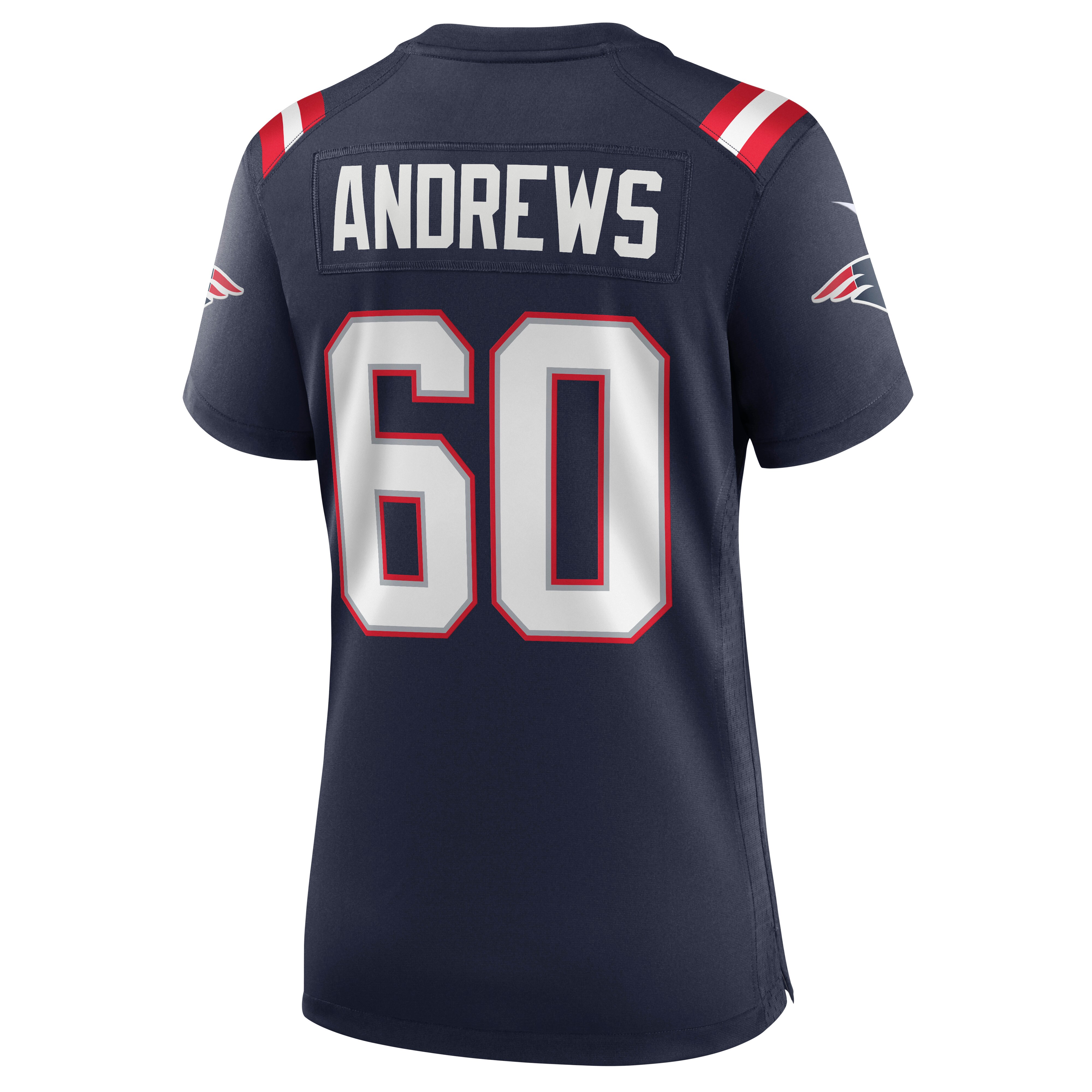 New England Patriots David Andrews Navy Game NFL Jersey Women's
