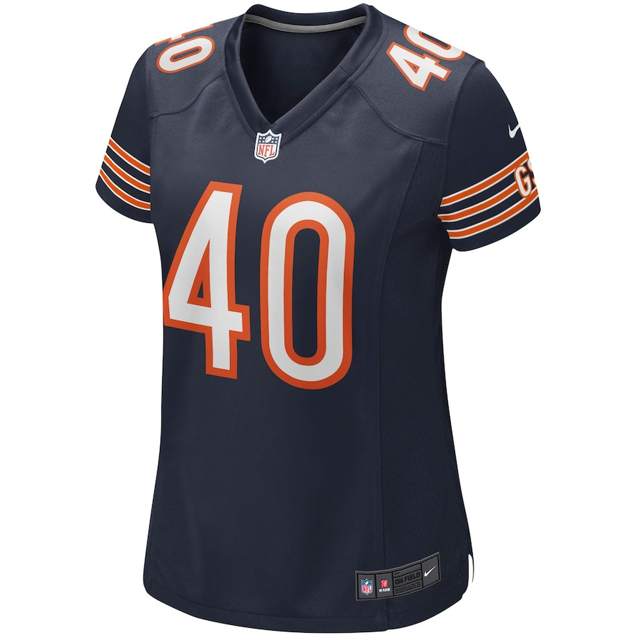 Gale Sayers 40 Chicago Bears Game Retired Navy NFL Jersey Women's