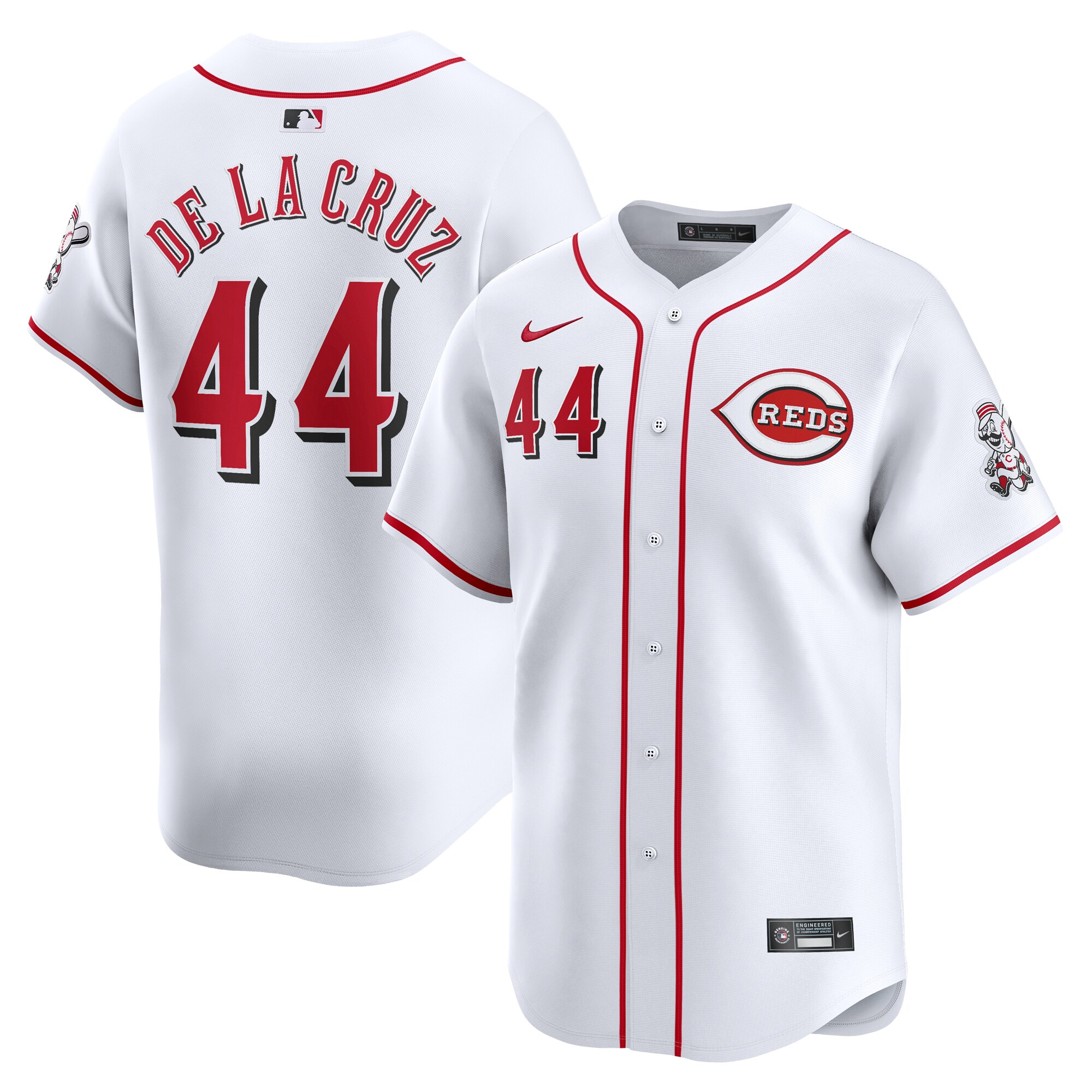 Cincinnati Reds Elly De La Cruz White Home Limited Player MLB Jersey Youth