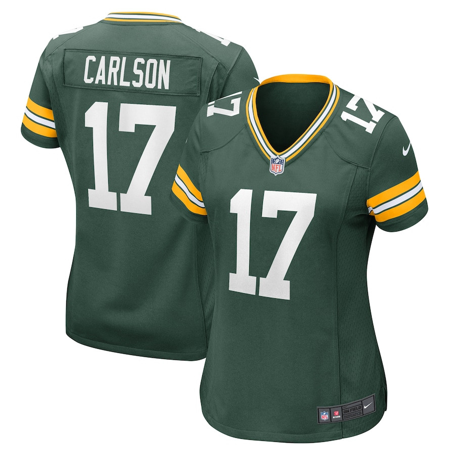 Anders Carlson 17 Green Bay Packers Game Green NFL Jersey Women's