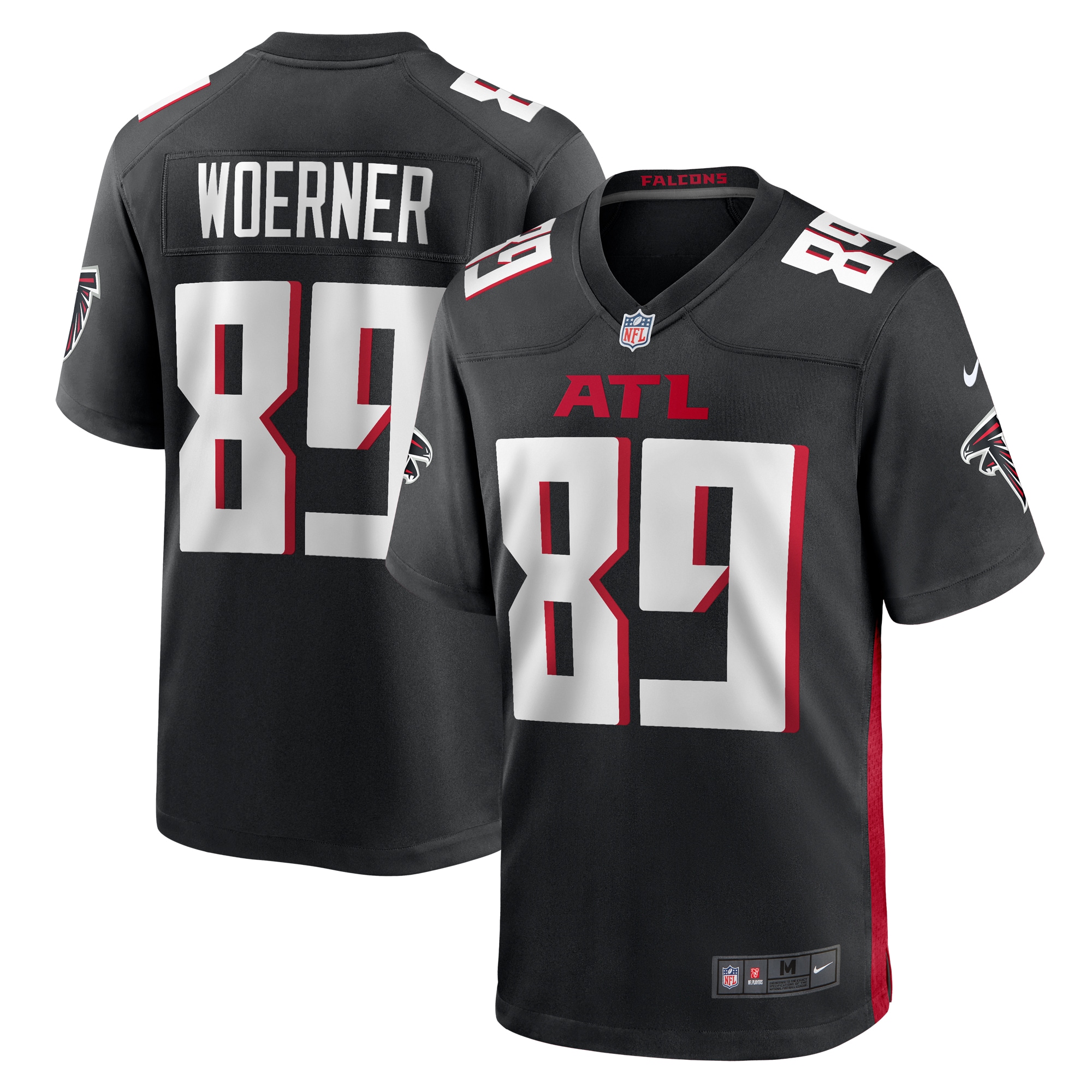 Atlanta Falcons Charlie Woerner Black Game NFL Jersey Men's