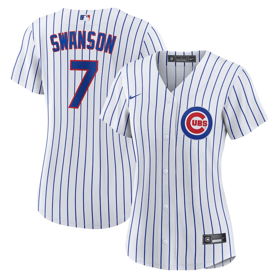 Dansby Swanson 7 Chicago Cubs Home White MLB Jersey Women's