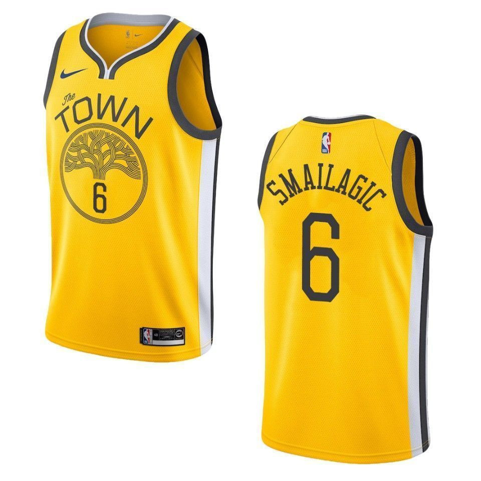Golden State Warriors 6 Alen Smailagic Earned Swingman Yellow NBA Jersey Men's