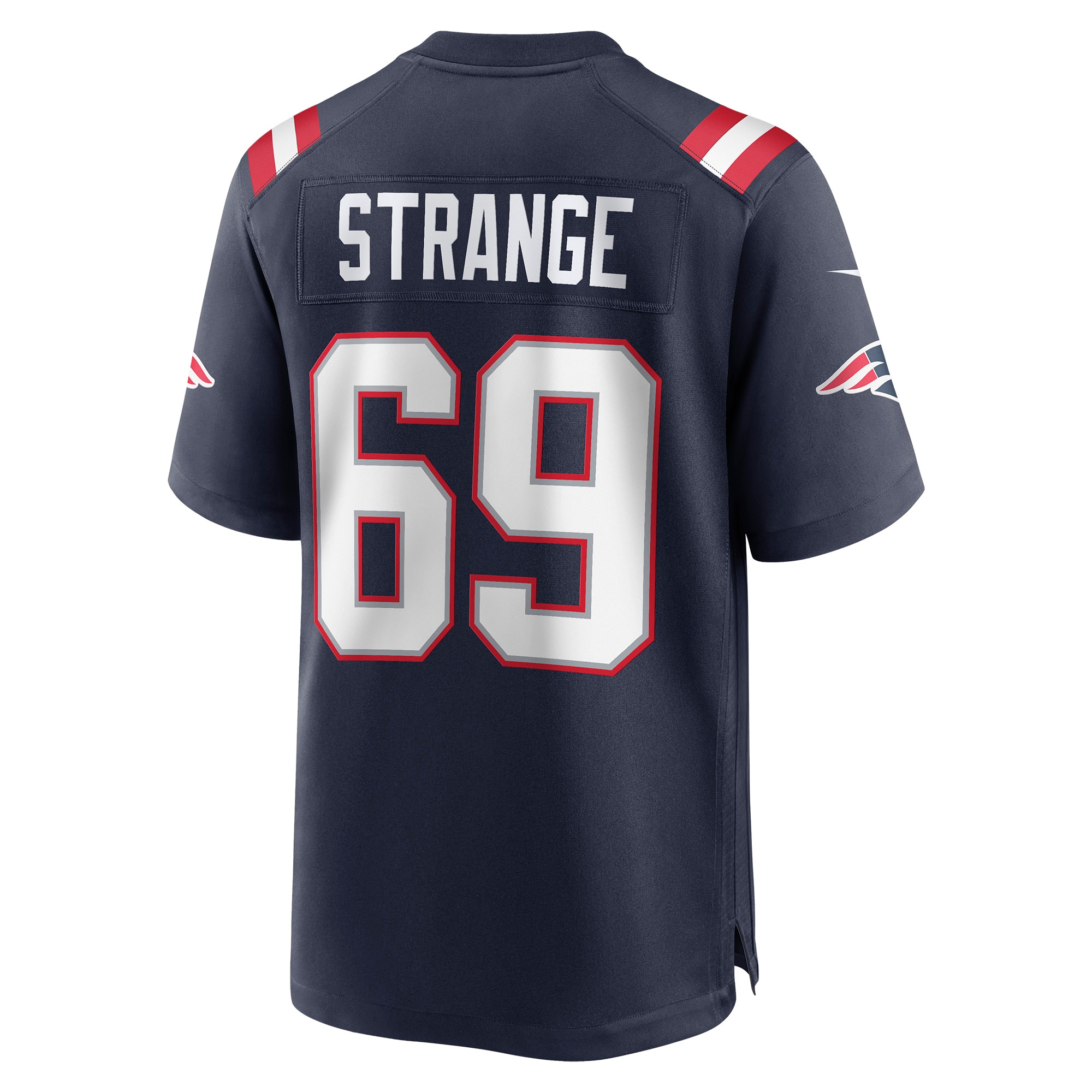 New England Patriots Cole Strange Navy Player Game NFL Jersey Men's