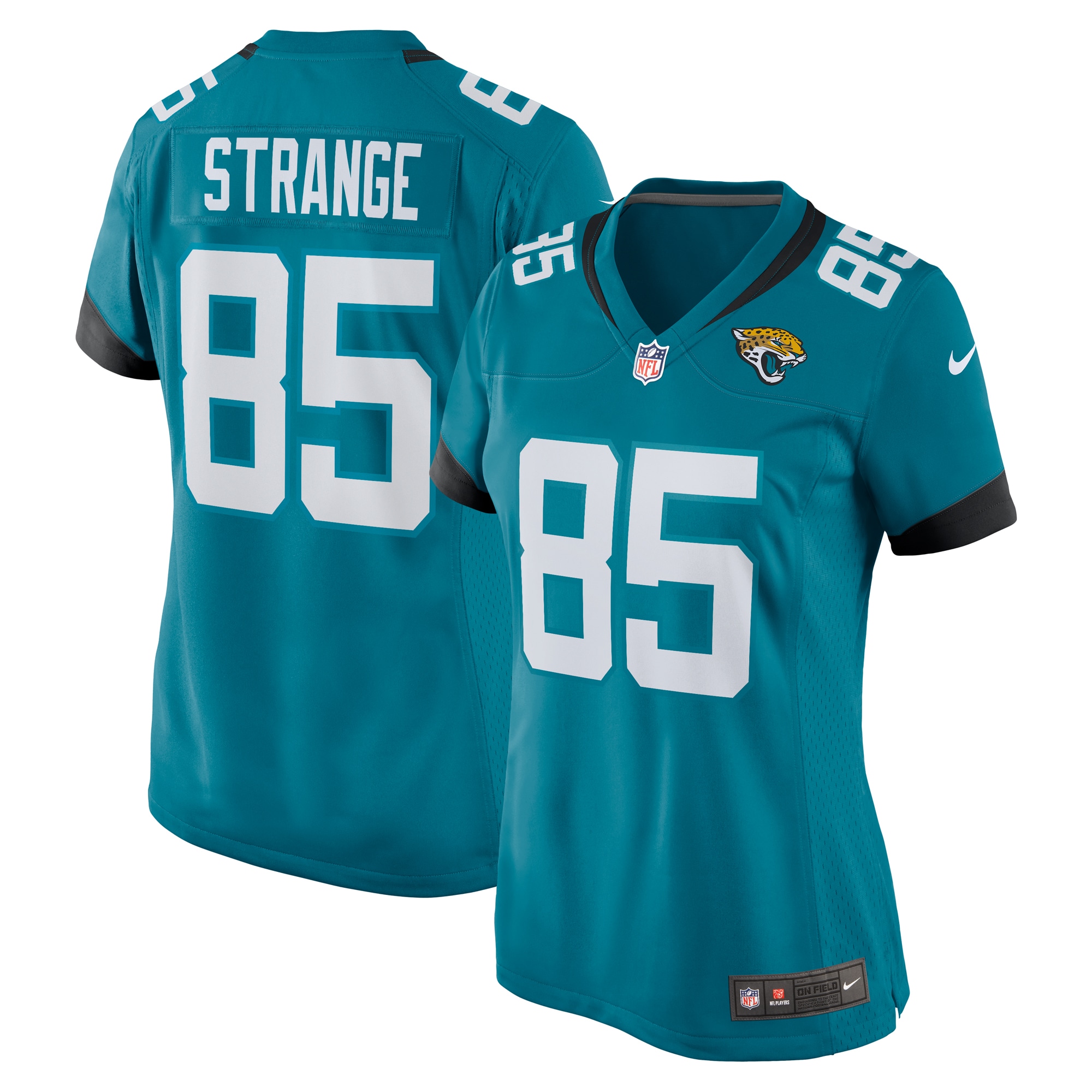 Jacksonville Jaguars Brenton Strange Teal Team Game NFL Jersey Women's