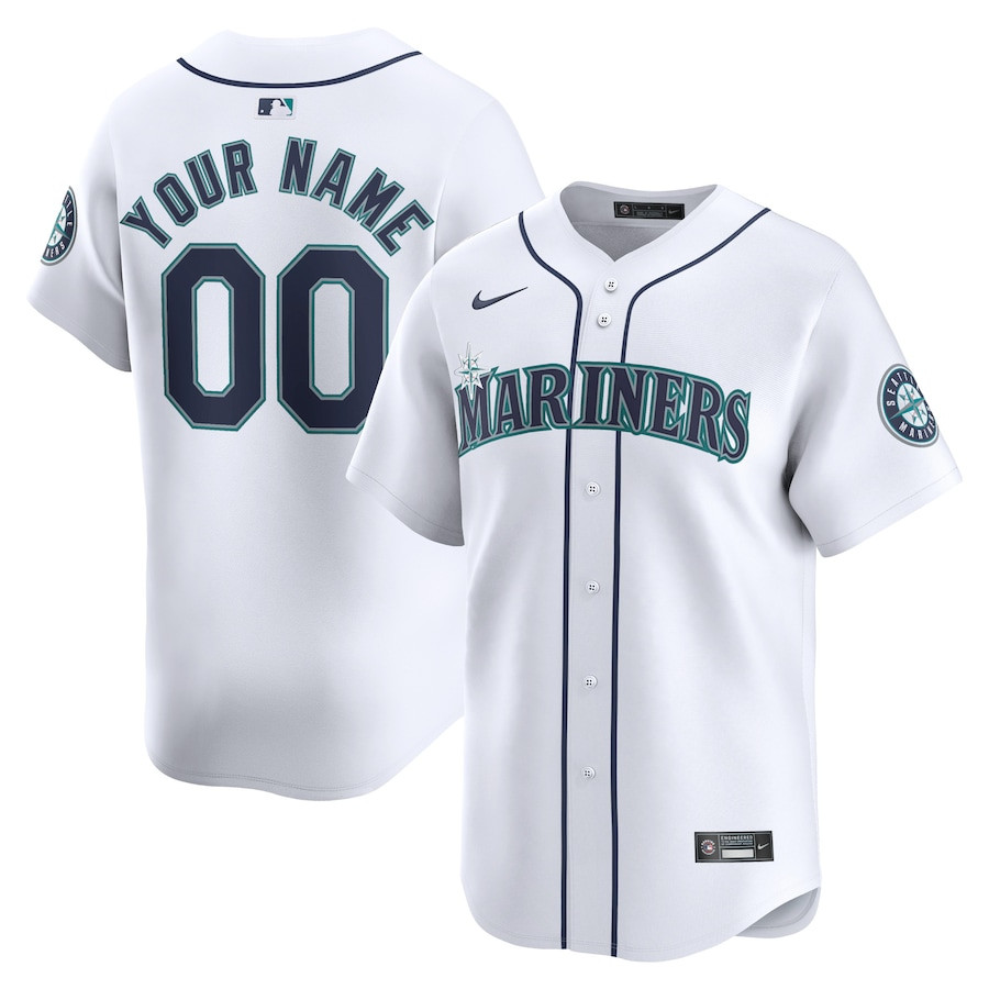 Seattle Mariners Home Limited Custom White MLB Jersey Youth