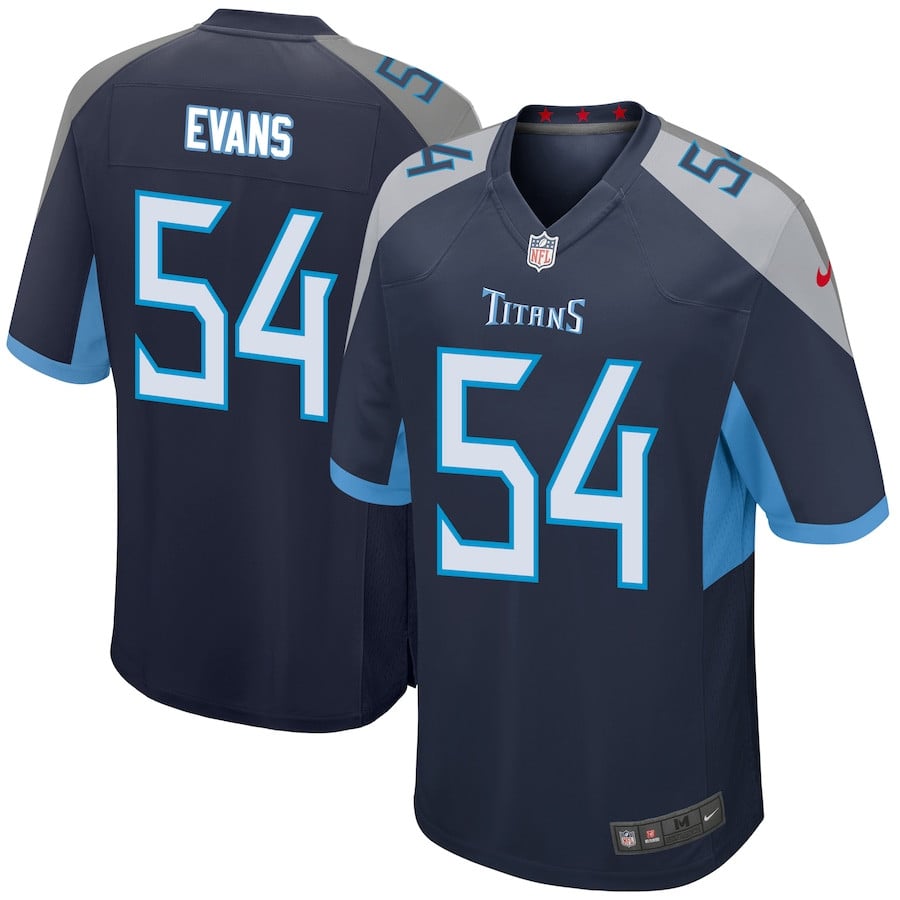 Rashaan Evans 54 Tennessee Titans Game Navy NFL Jersey Men's