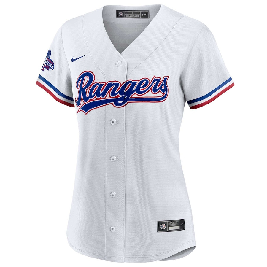 Jonah Heim 28 Texas Rangers Home 2023 World Series Champions White MLB Jersey Women's
