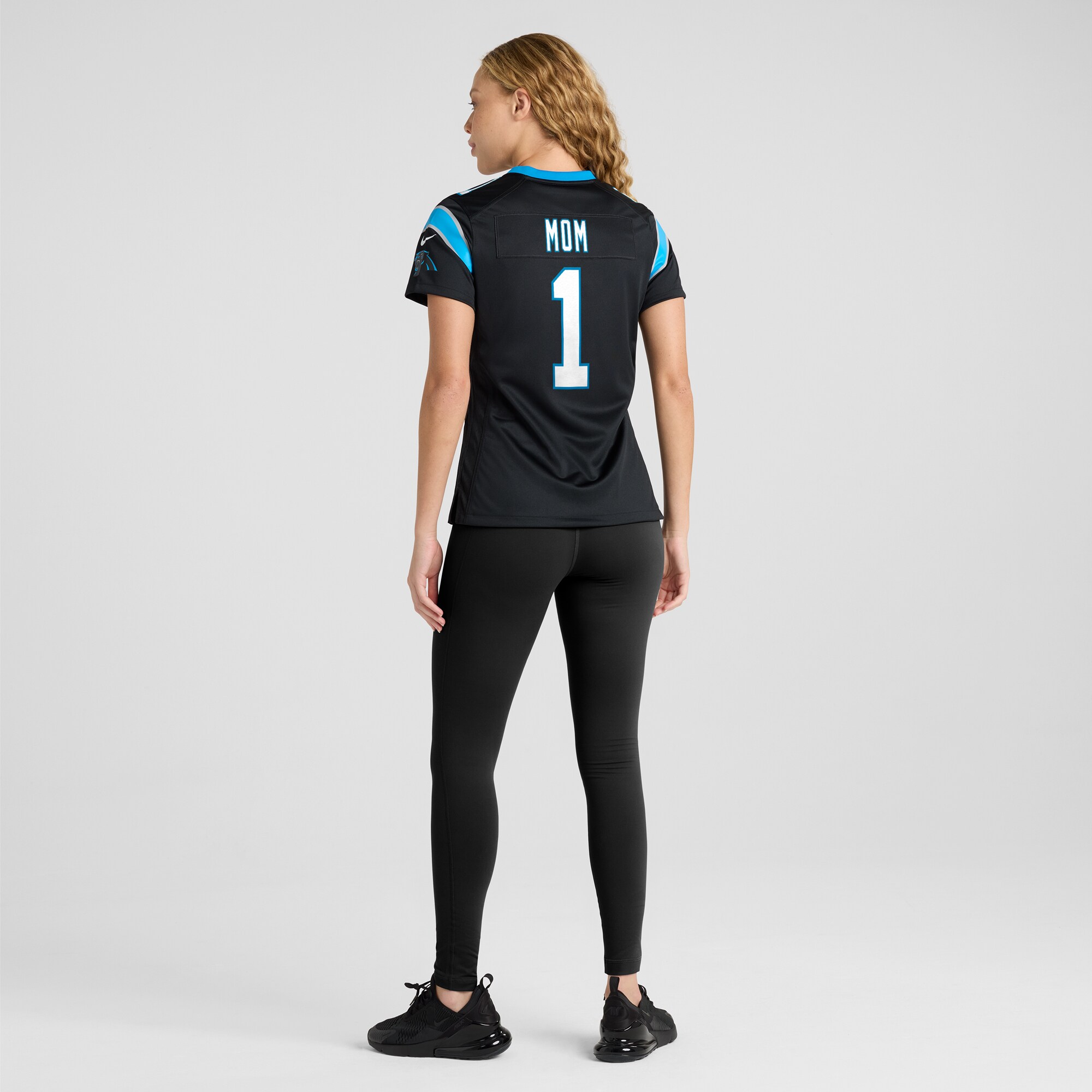 Carolina Panthers Number 1 Mom Black Game NFL Jersey Women's