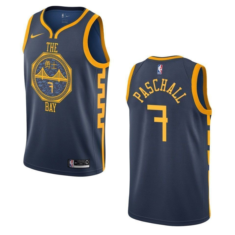 Golden State Warriors 7 Eric Paschall City Swingman Navy NBA Jersey Men's