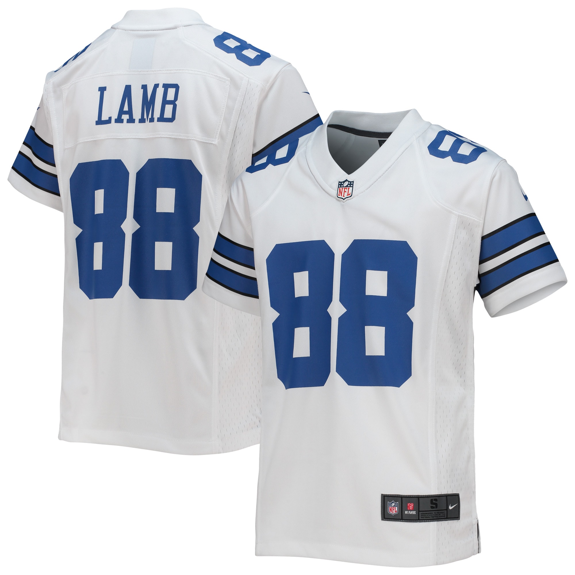 Dallas Cowboys CeeDee Lamb White Game NFL Jersey Youth