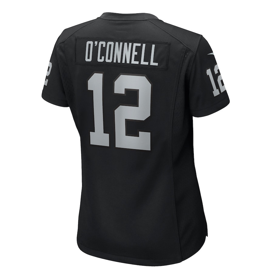 Aidan O'Connell 12 Las Vegas Raiders Team Game Black NFL Jersey Women's