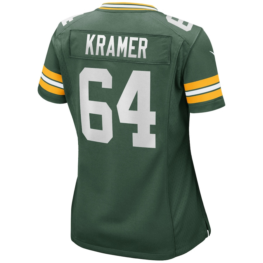 Jerry Kramer 64 Green Bay Packers Game Retired Green NFL Jersey Women's
