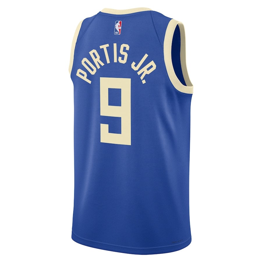 Bobby Portis Jr. 9 Milwaukee Bucks Unisex 2024/25 Swingman Player City Edition Royal NBA Jersey Unisex