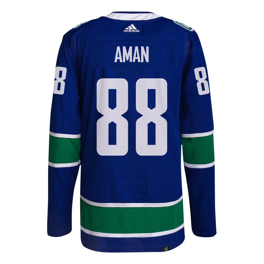 Nils Aman 88 Vancouver Canucks 2024 Playoffs Patch Home Blue NHL Jersey Men's