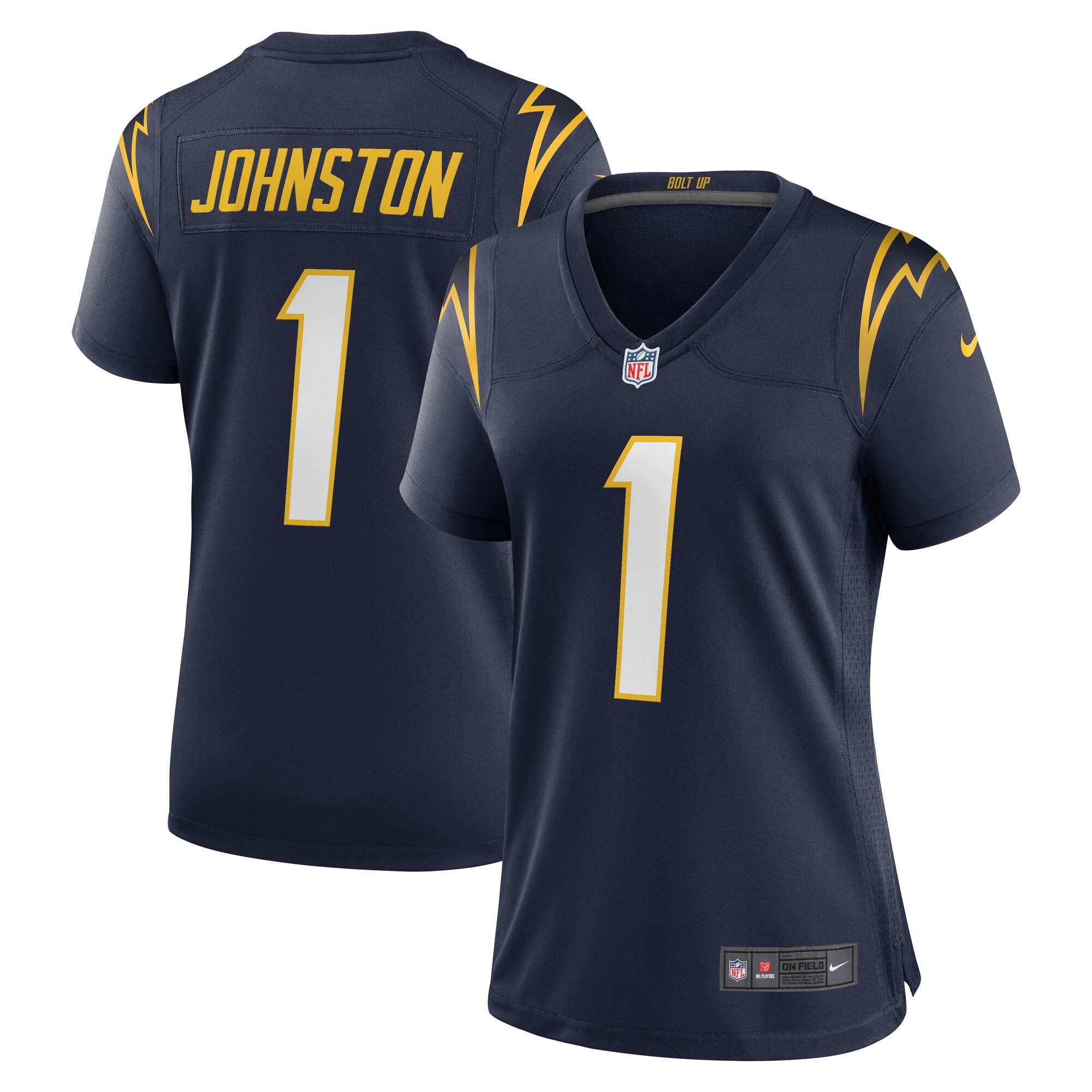 Los Angeles Chargers Quentin Johnston Navy Alternate Game NFL Jersey Women's