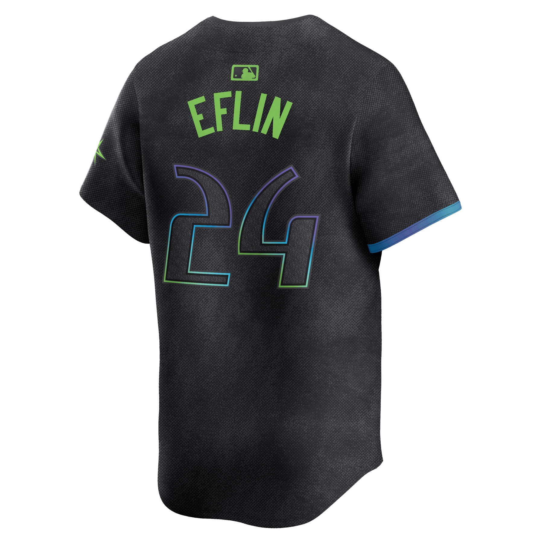 Zach Eflin 24 Tampa Bay Rays 2024 City Connect Limited Charcoal MLB Jersey Men's