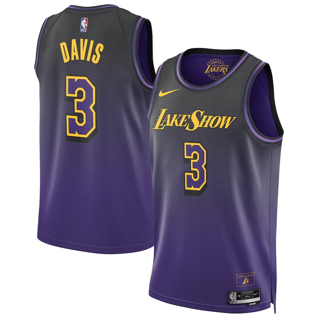 Anthony Davis 3 Los Angeles Lakers Unisex 2024/25 Swingman Player City Edition Purple NBA Jersey Unisex
