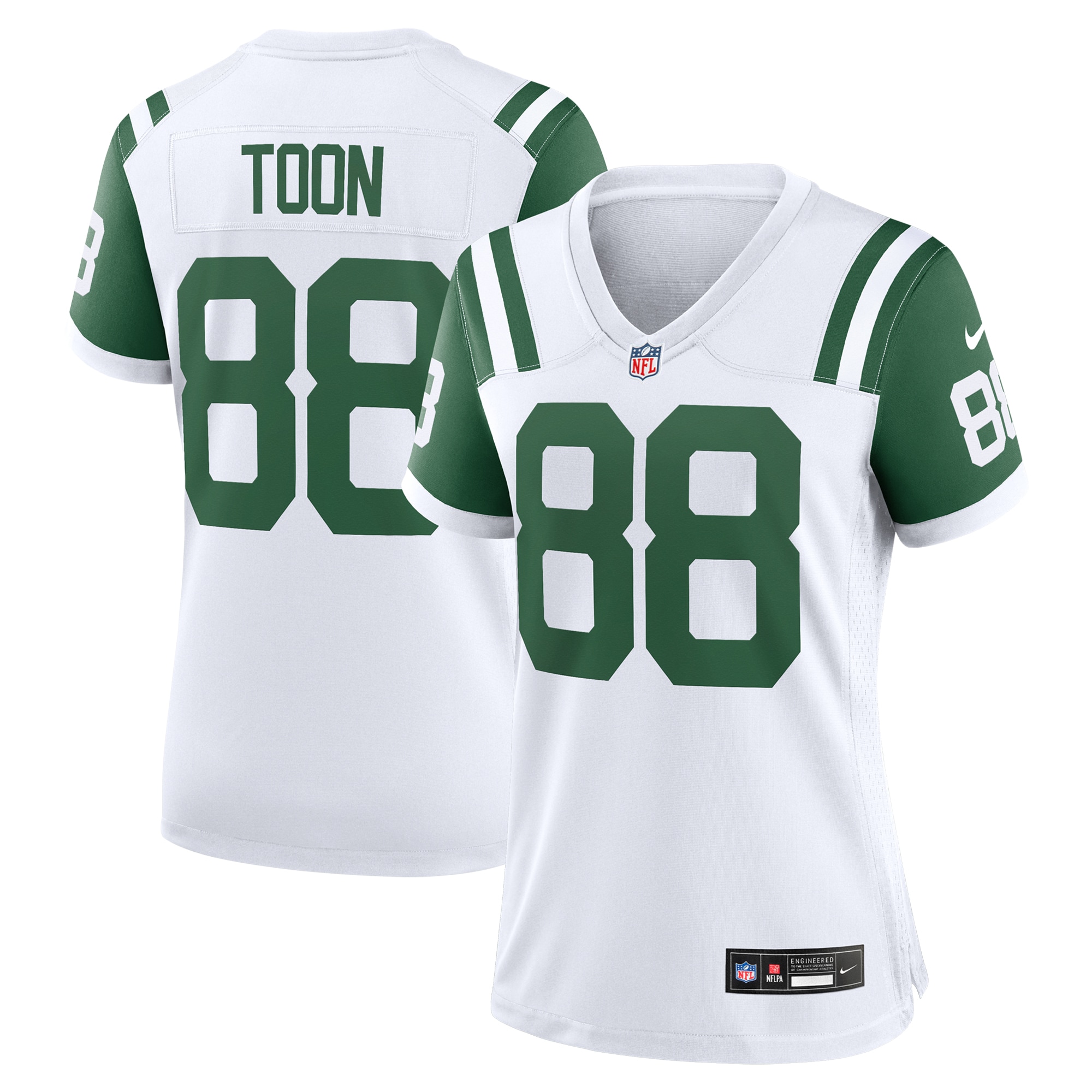 New York Jets Al Toon White Classic Alternate Retired Player Game NFL Jersey Women's