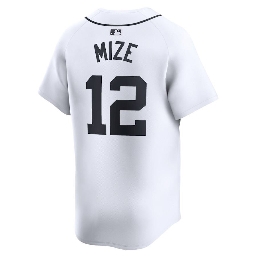 Casey Mize 12 Detroit Tigers Home Limited Player White MLB Jersey Men's