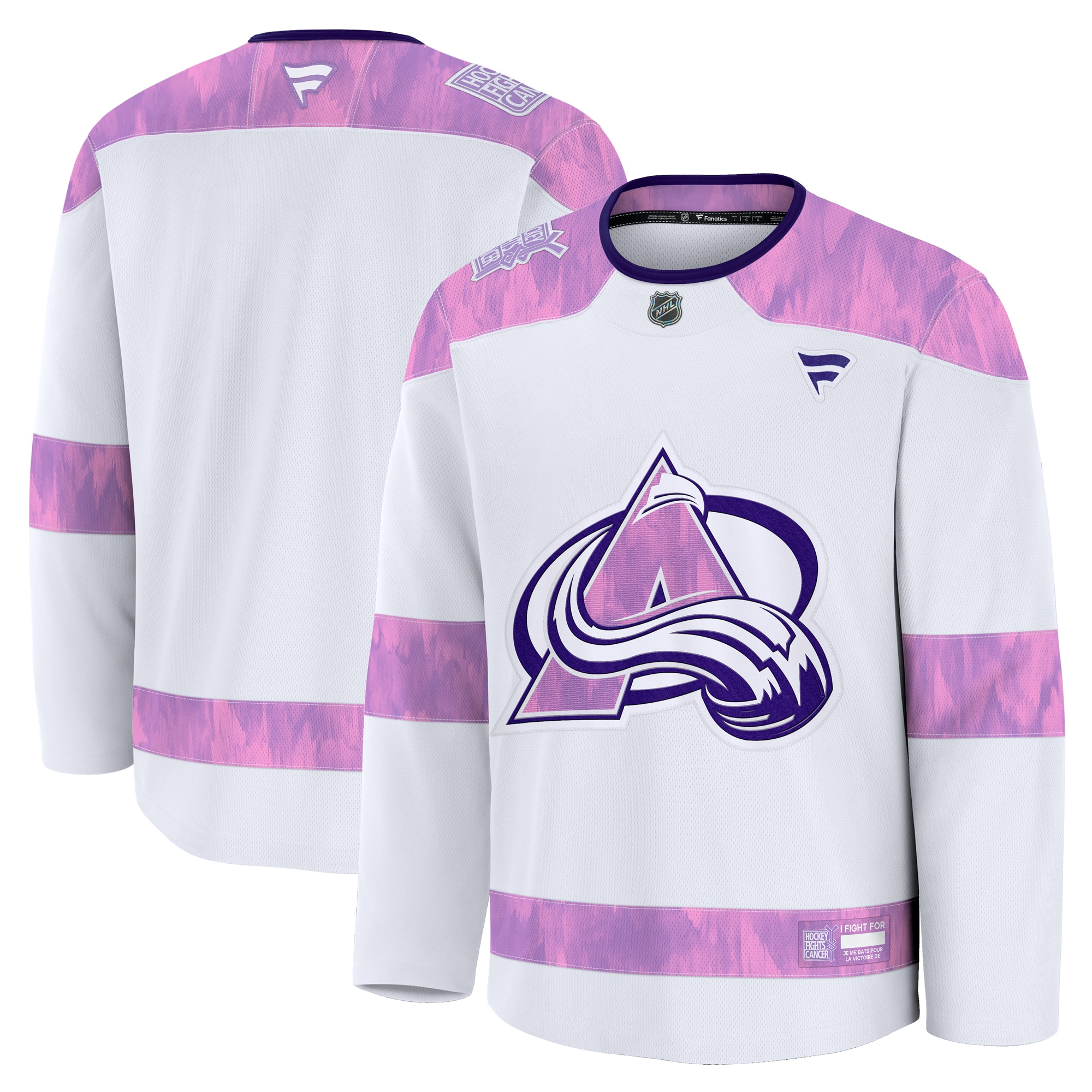 Colorado Avalanche White 2024 Fights Cancer Practice NHL Jersey Men's