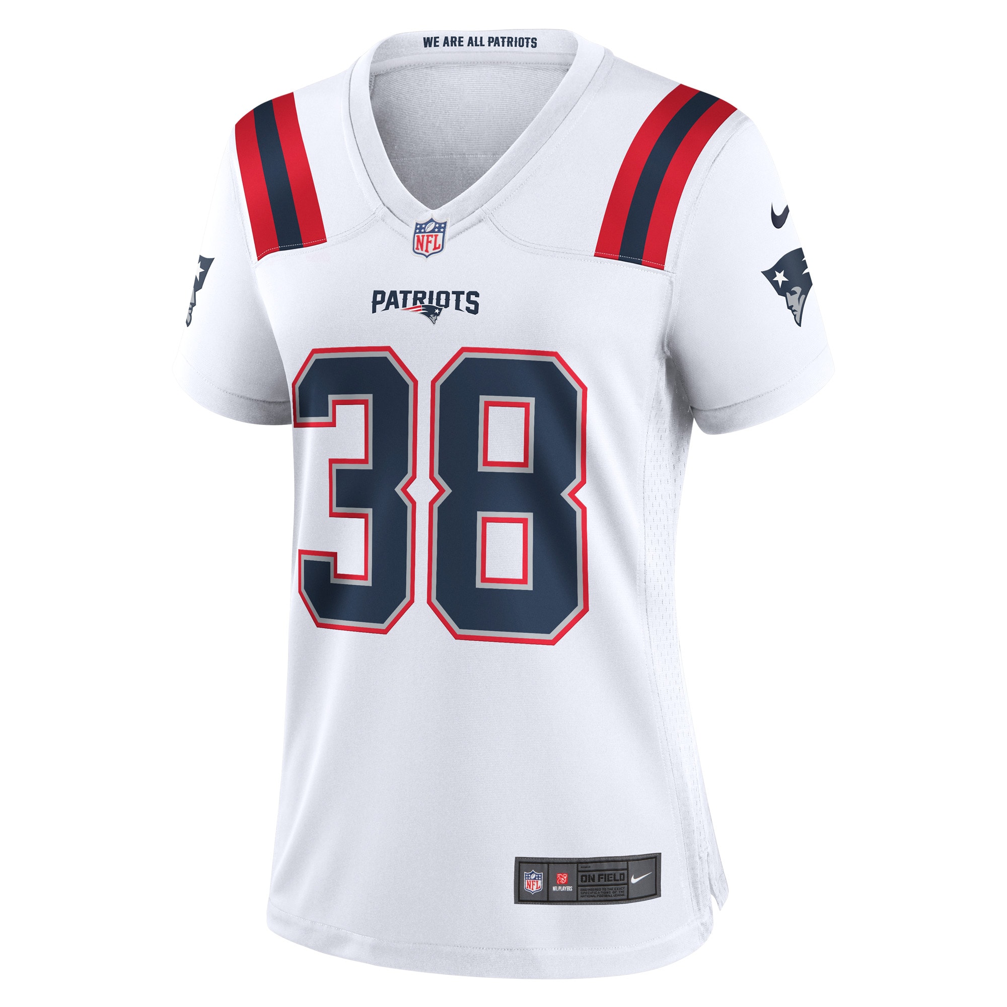 New England Patriots Rhamondre Stevenson White Game Player NFL Jersey Women's