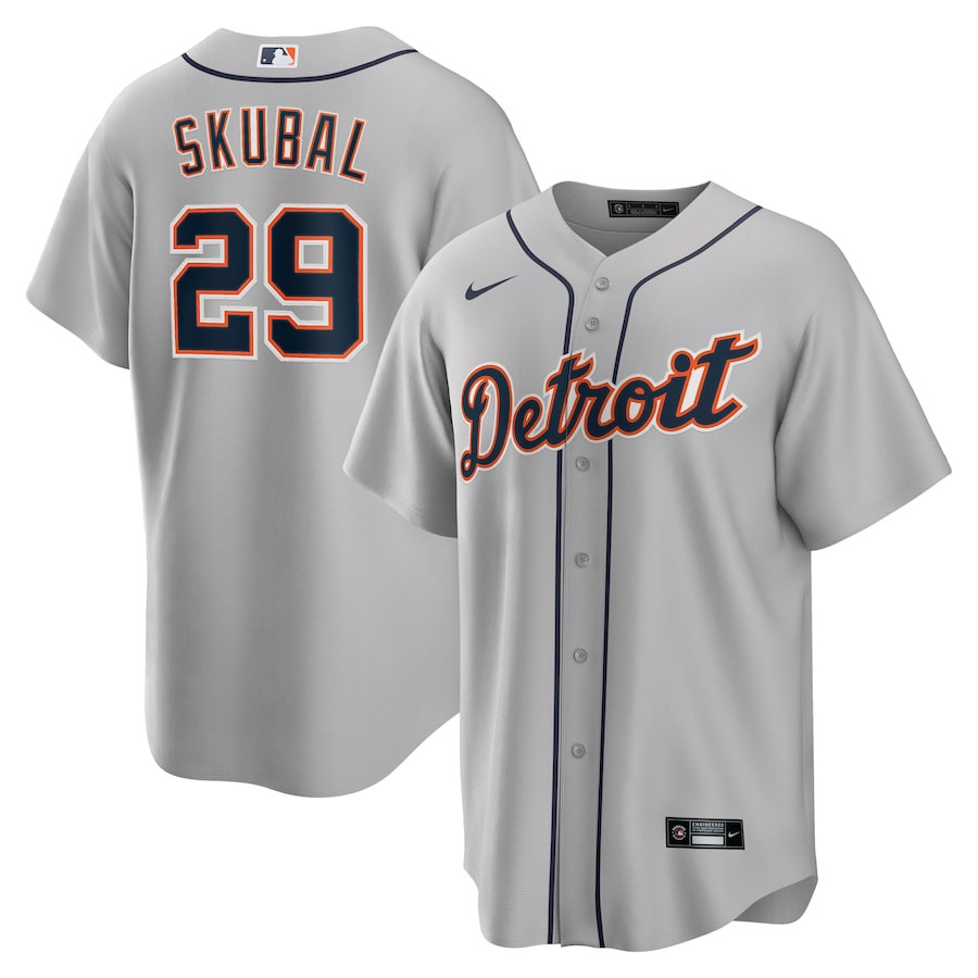 Tarik Skubal 29 Detroit Tigers Road Gray MLB Jersey Men's