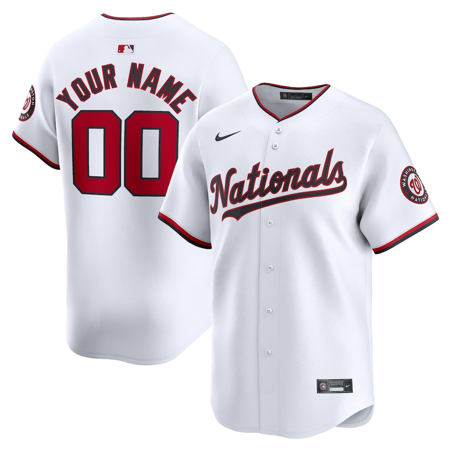 Washington Nationals Home Limited Custom White MLB Jersey Youth