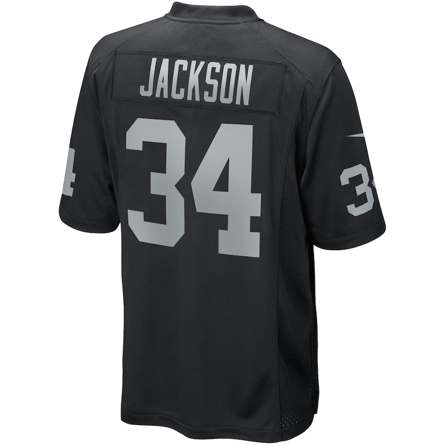 Bo Jackson 34 Las Vegas Raiders Game Retired Black NFL Jersey Men's