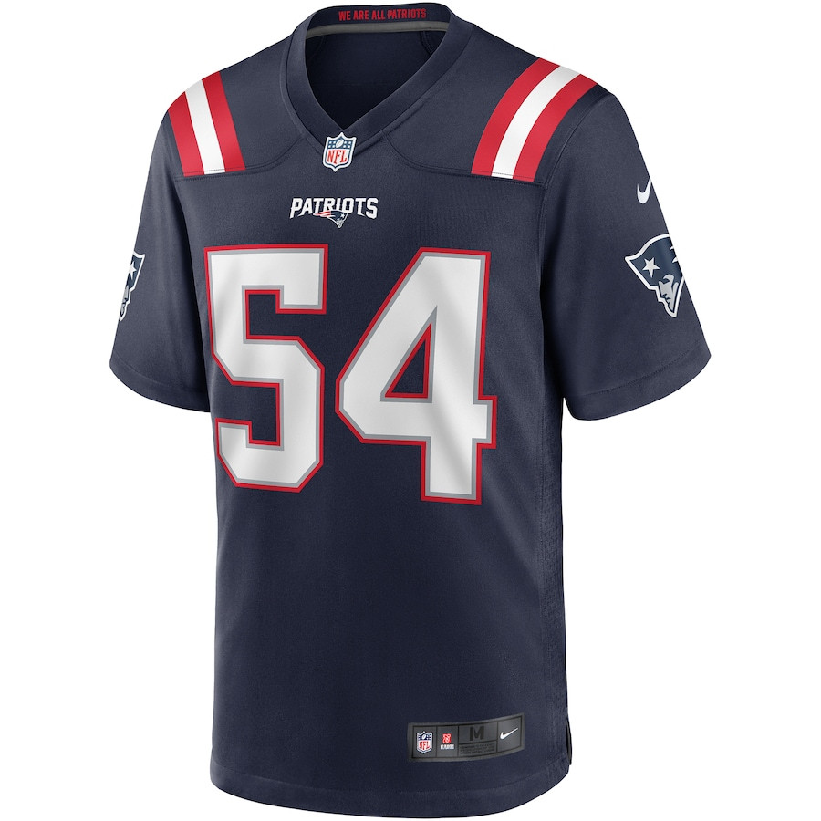 Tedy Bruschi 54 New England Patriots Game Retired Navy NFL Jersey Men's