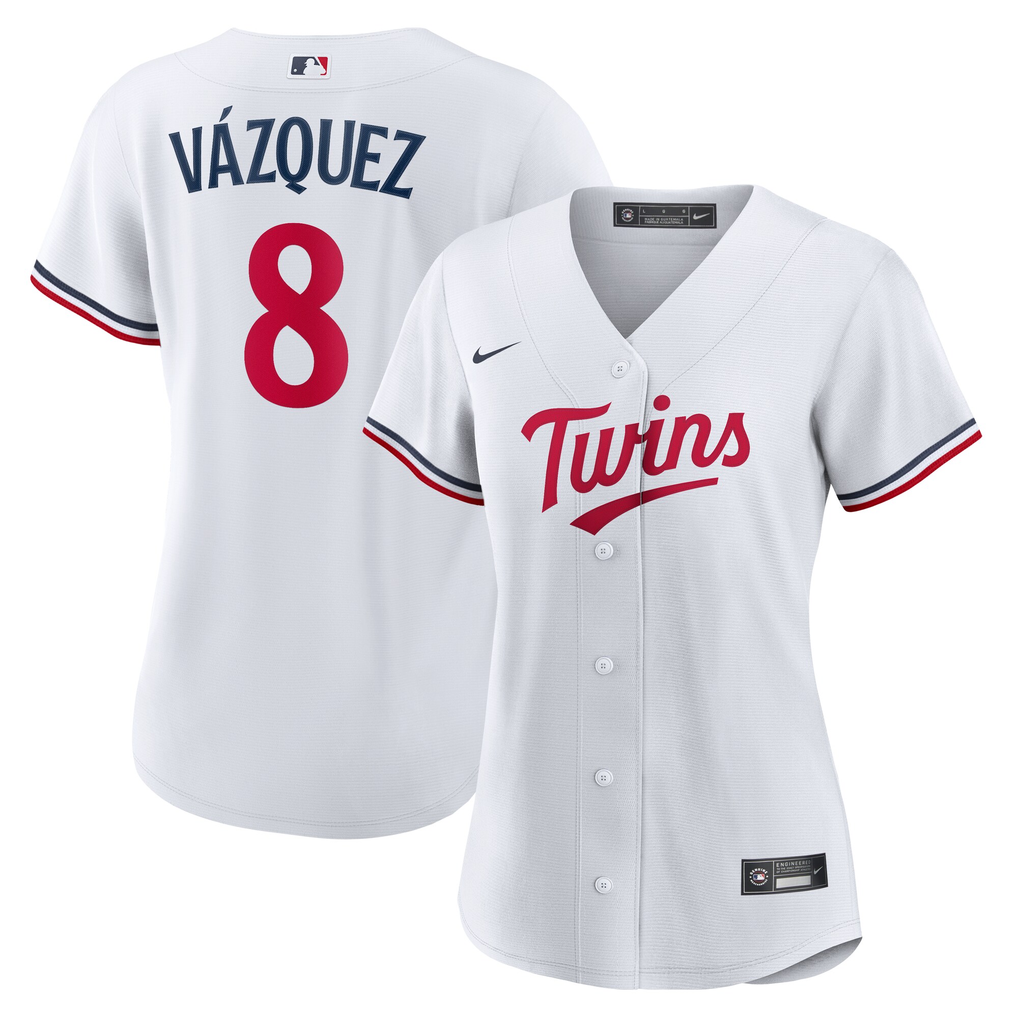 Minnesota Twins Christian V?zquez White Home MLB Jersey Women's
