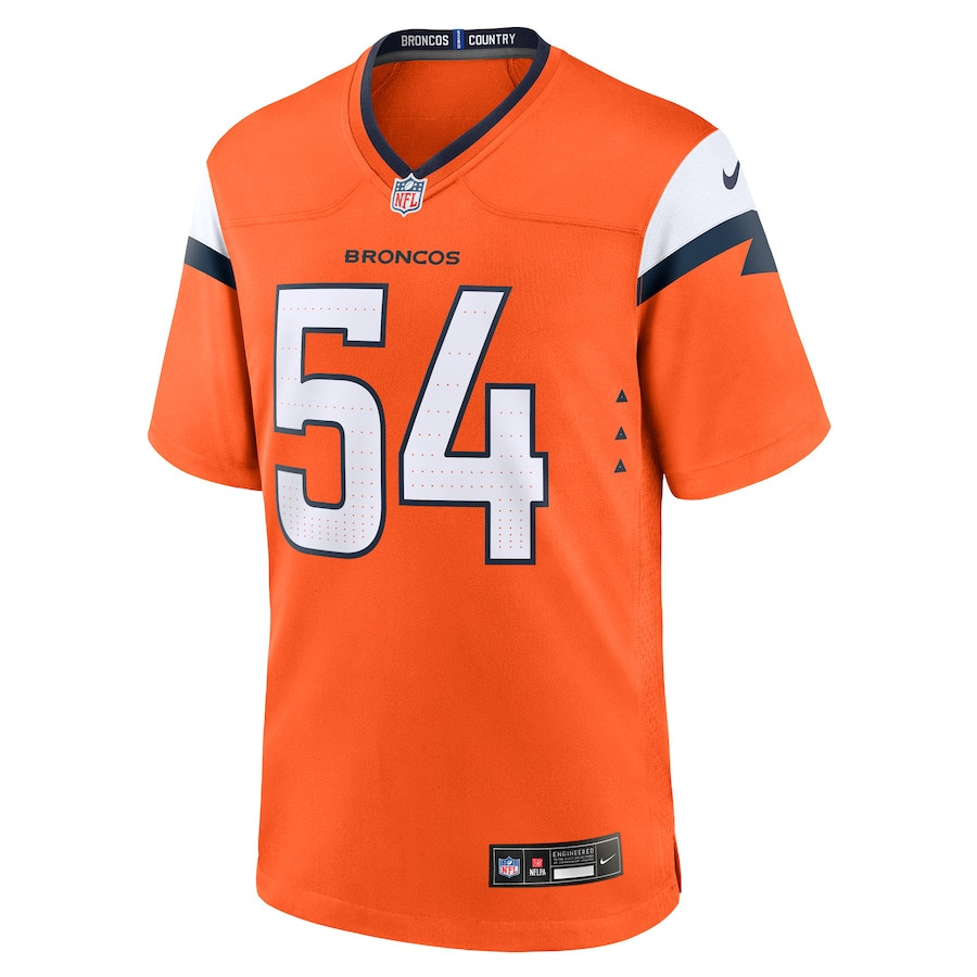 Alex Forsyth 54 Denver Broncos Team Game Orange NFL Jersey Men's