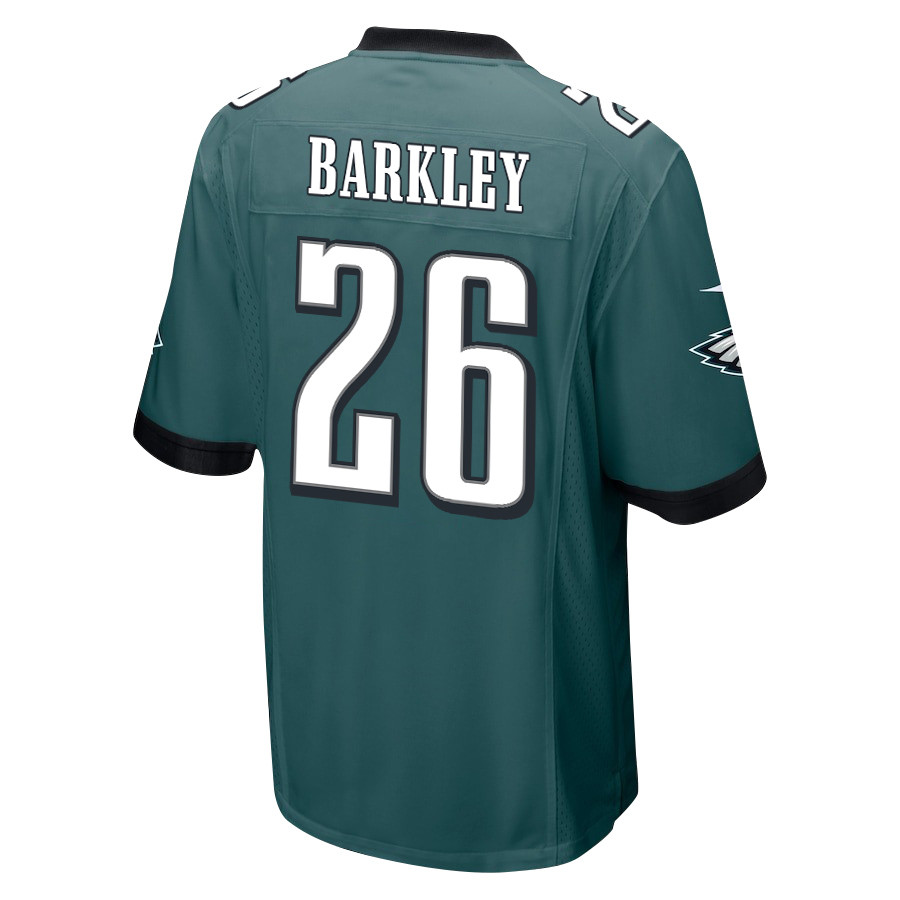 Saquon Barkley 26 Philadelphia Eagles Super Bowl LIX New Orleans A Symphony of Sport' EMBROIDERED Game Midnight Green NFL Jersey Men's