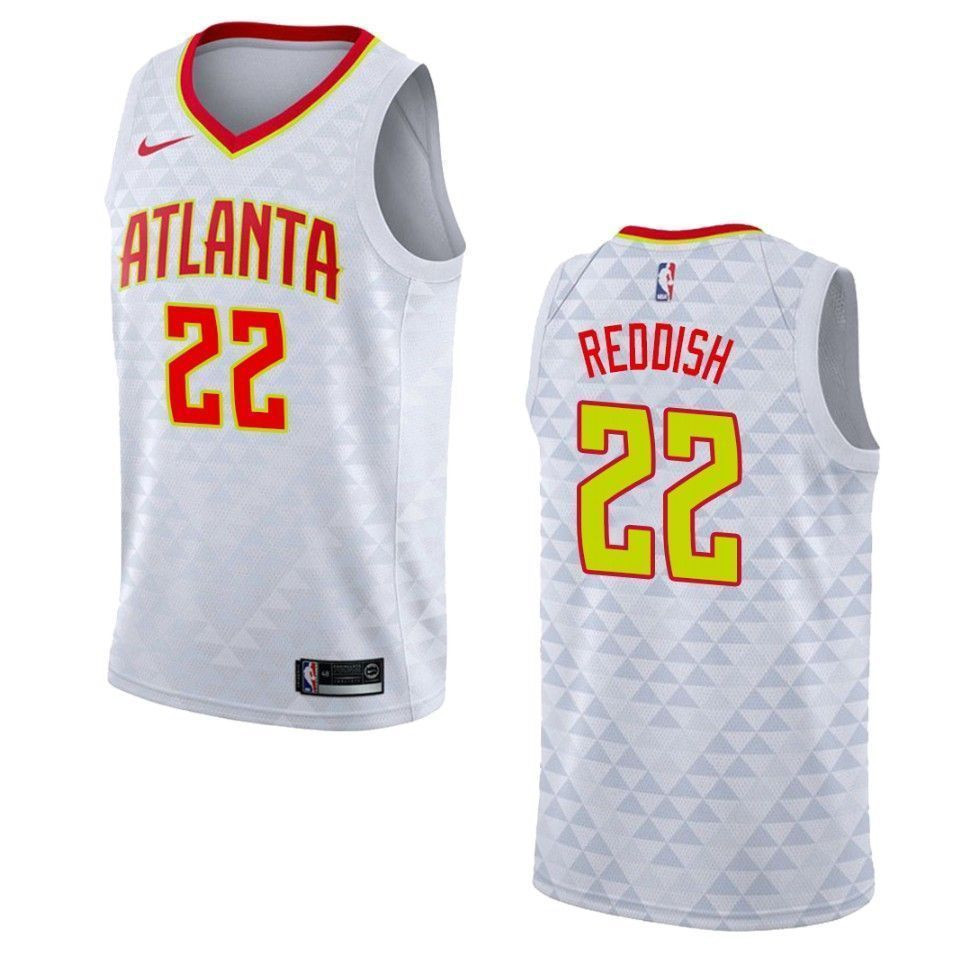 Atlanta Hawks 22 Cam Reddish Association Swingman White NBA Jersey Men's
