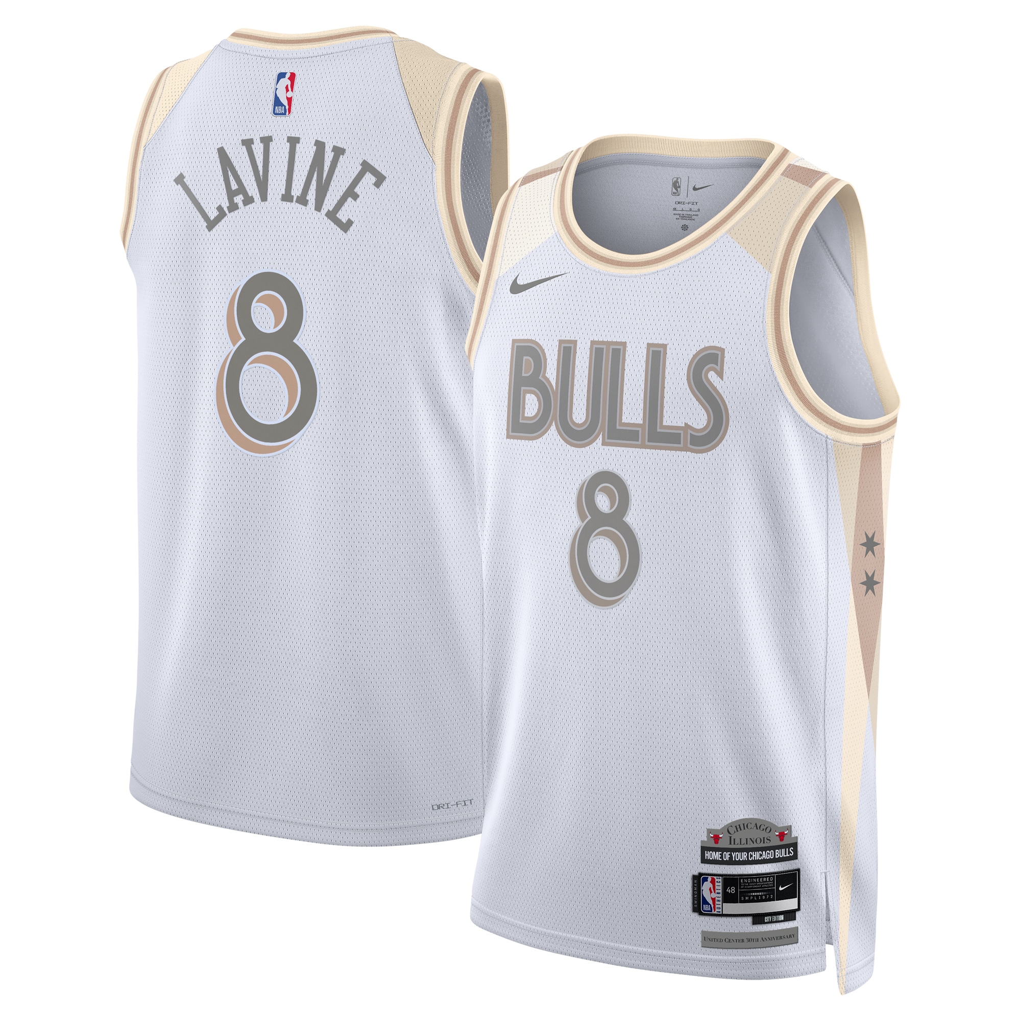 Chicago Bulls City Edition Swingman 202 White Zach LaVin Unisex NBA Jersey Unisex