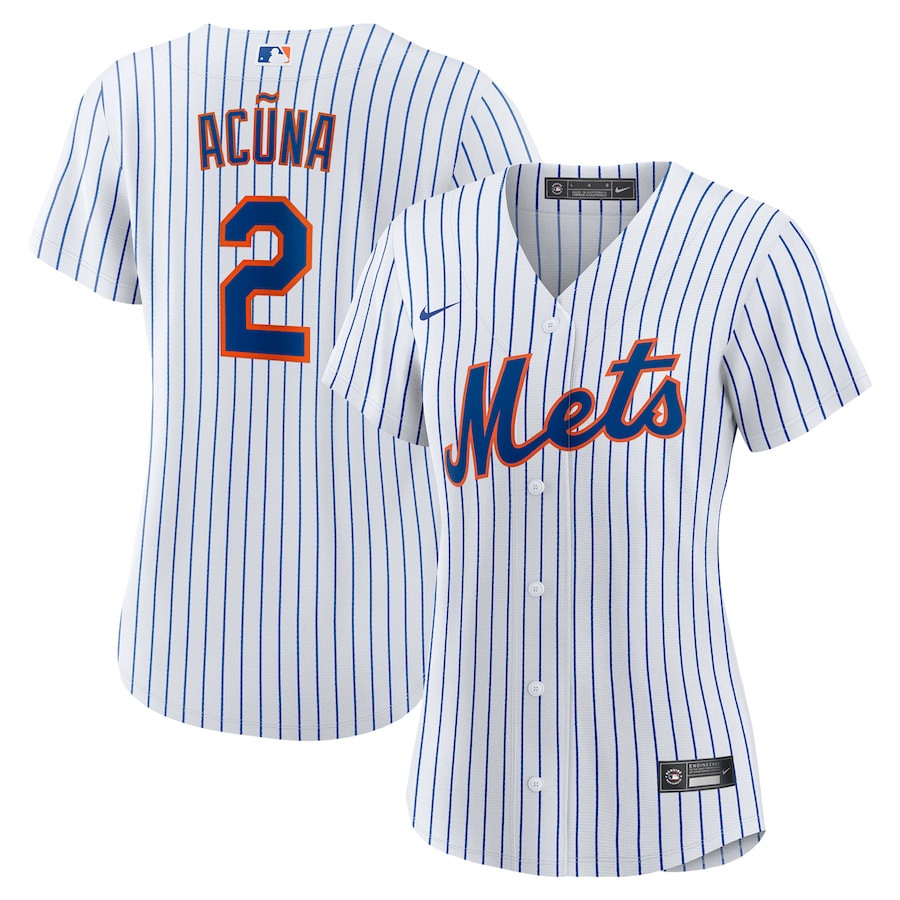 Luisangel Acu?a 2 New York Mets Home Player White MLB Jersey Women's