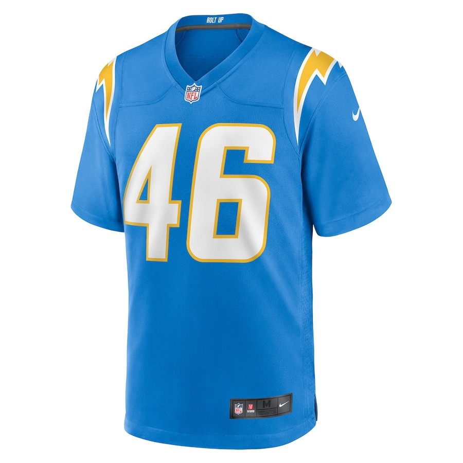 Zander Horvath 46 Los Angeles Chargers Game Powder Blue NFL Jersey Men's