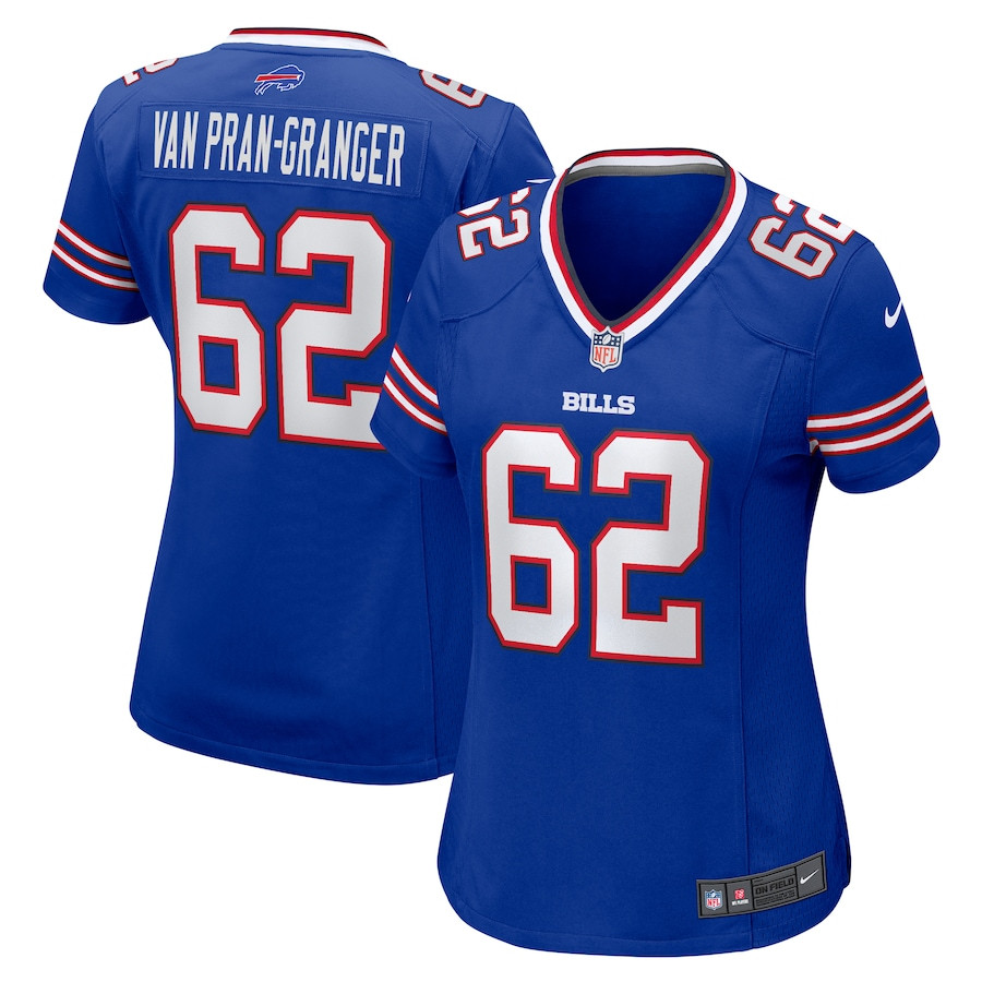 Sedrick Van Pran-Granger 62 Buffalo Bills Game Royal NFL Jersey Women's