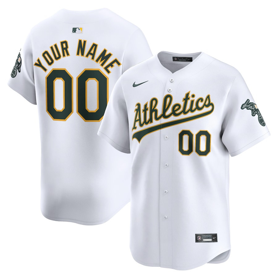 Oakland Athletics Home Limited Custom White MLB Jersey Youth