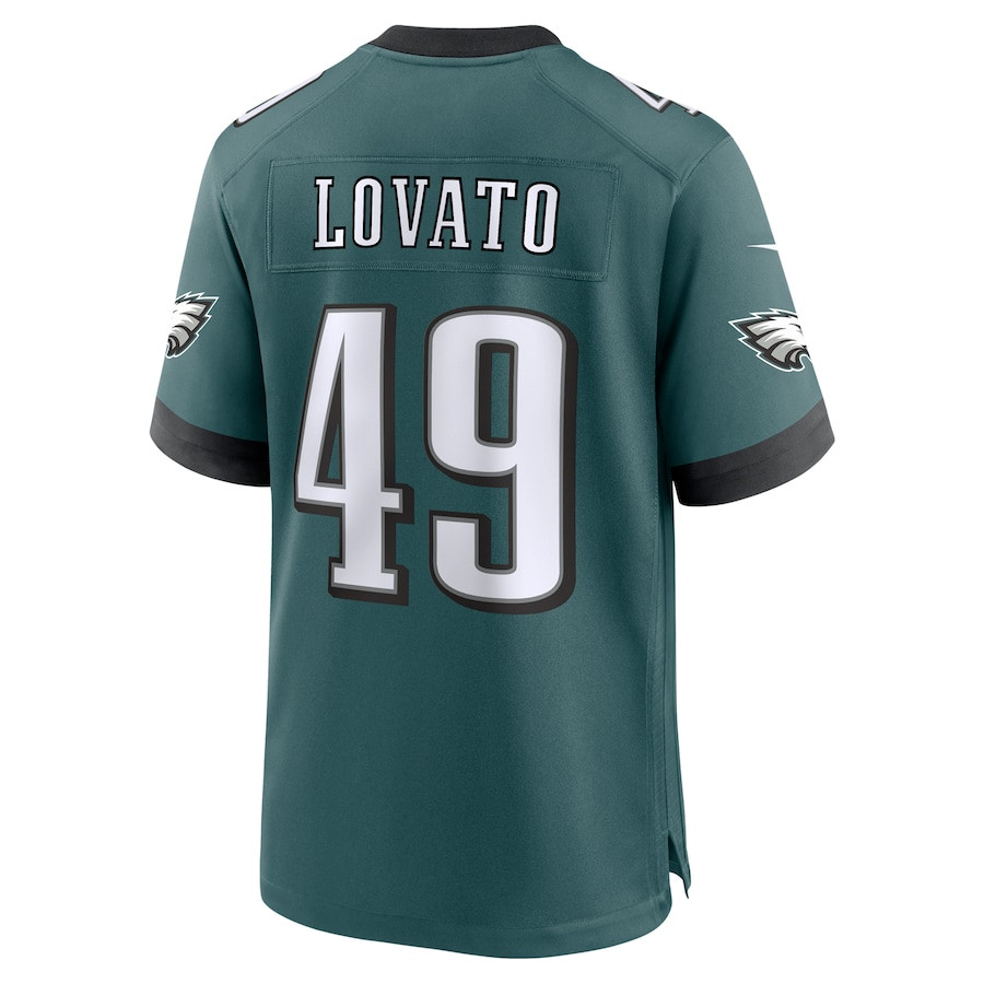 Rick Lovato 49 Philadelphia Eagles Team Game Midnight Green NFL Jersey Men's