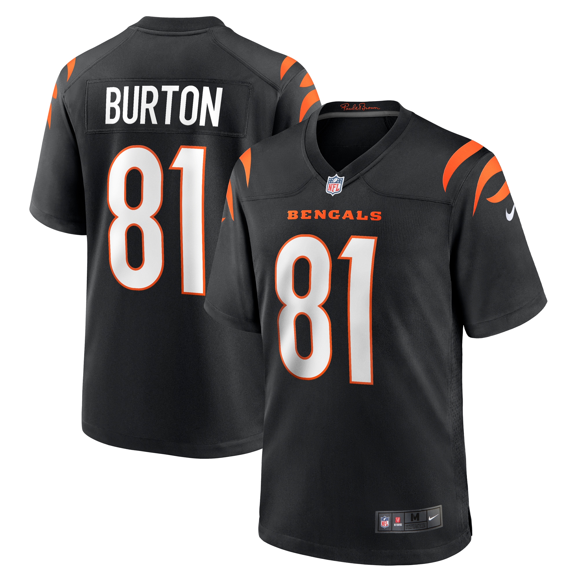 Cincinnati Bengals Jermaine Burton Black Game NFL Jersey Men's