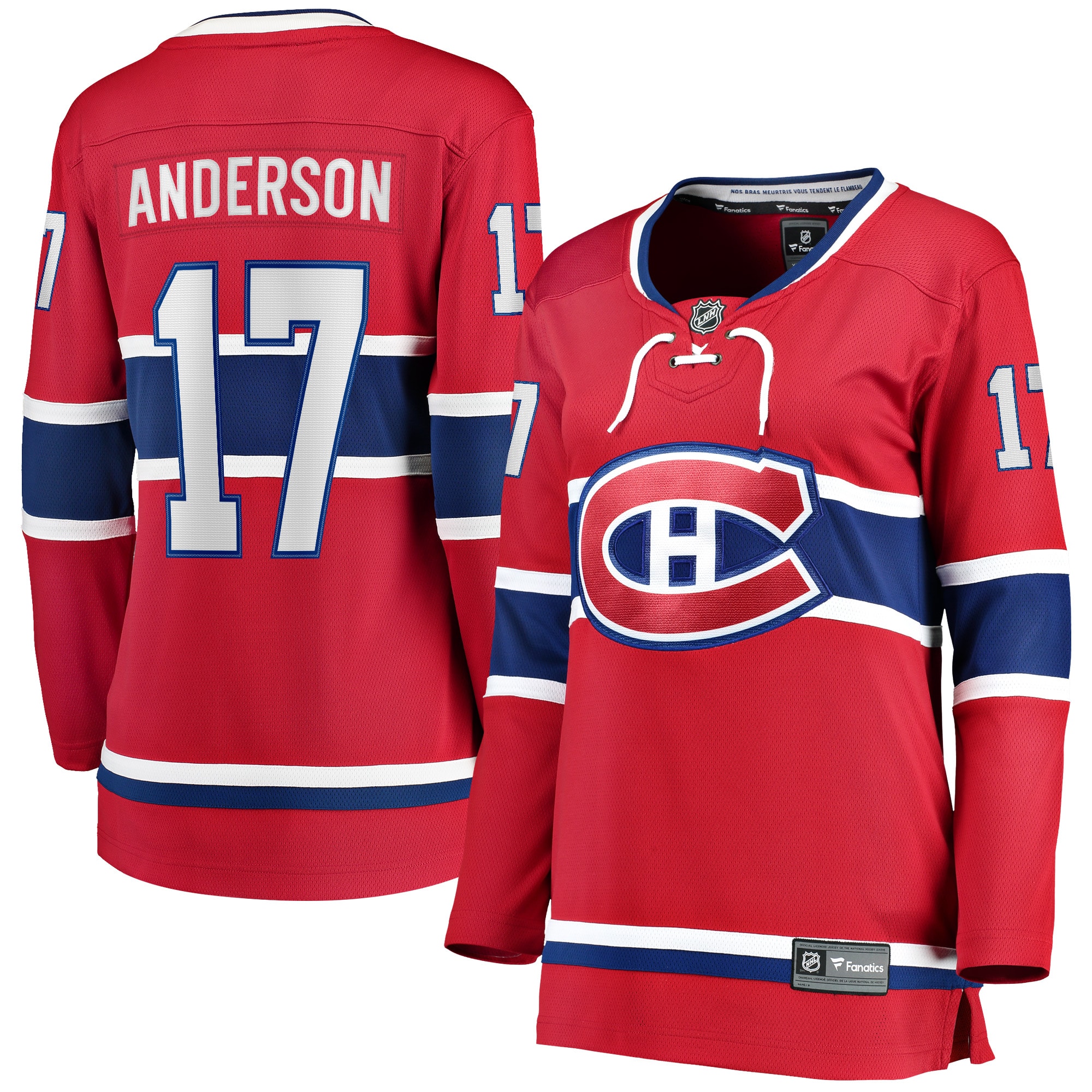 Montreal Canadiens Josh Anderson Red Breakaway Player NHL Jersey Women's