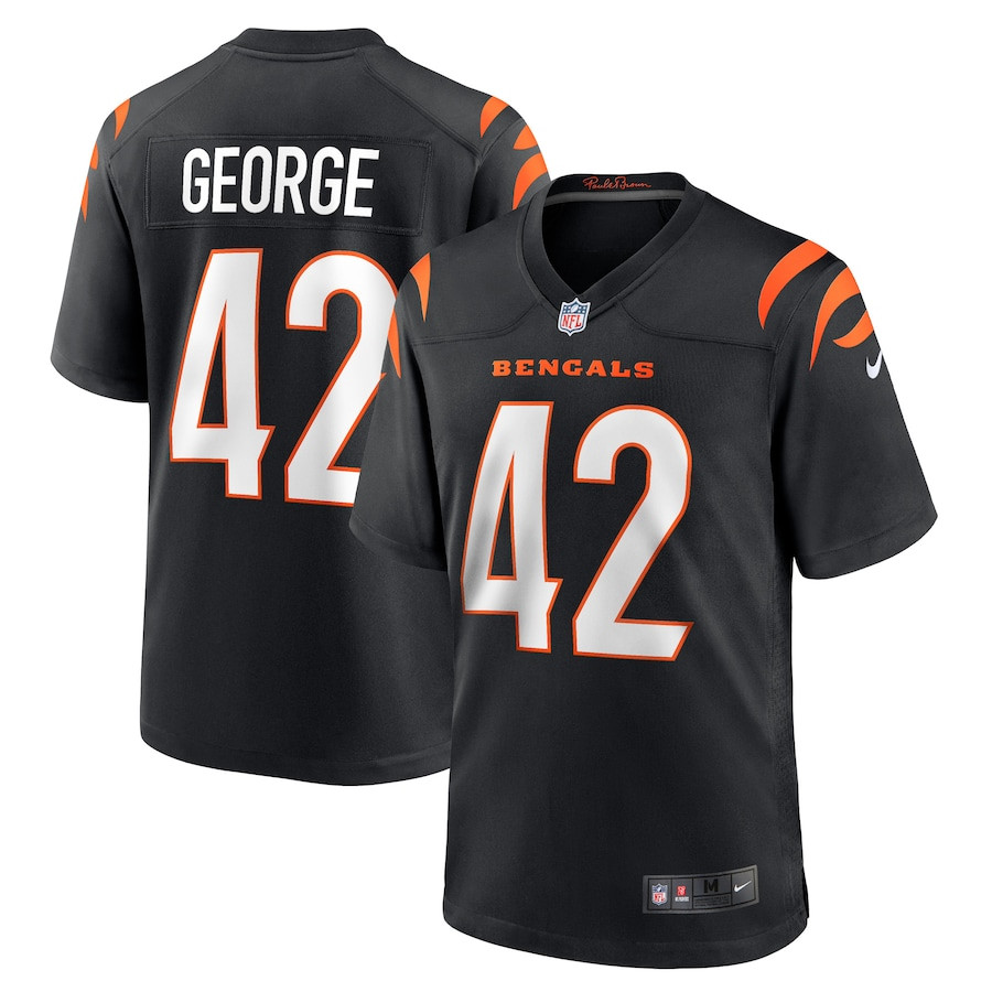 Allan George 42 Cincinnati Bengals Team Game Black NFL Jersey Men's