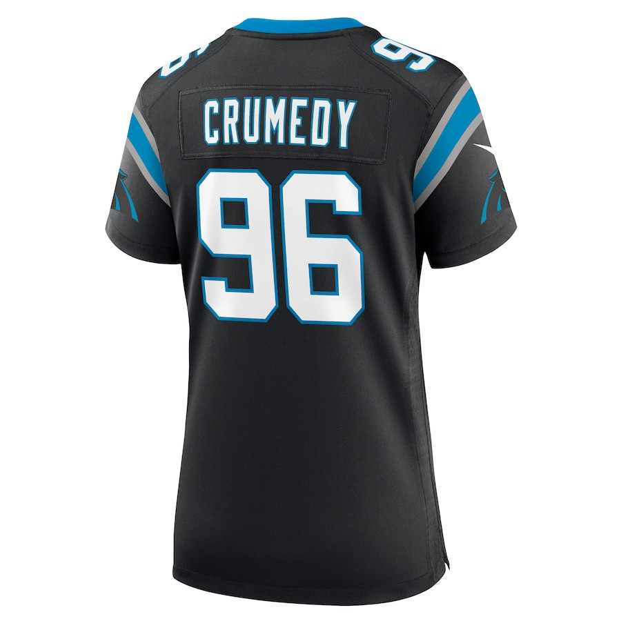 Jaden Crumedy 96 Carolina Panthers Game Black NFL Jersey Women's