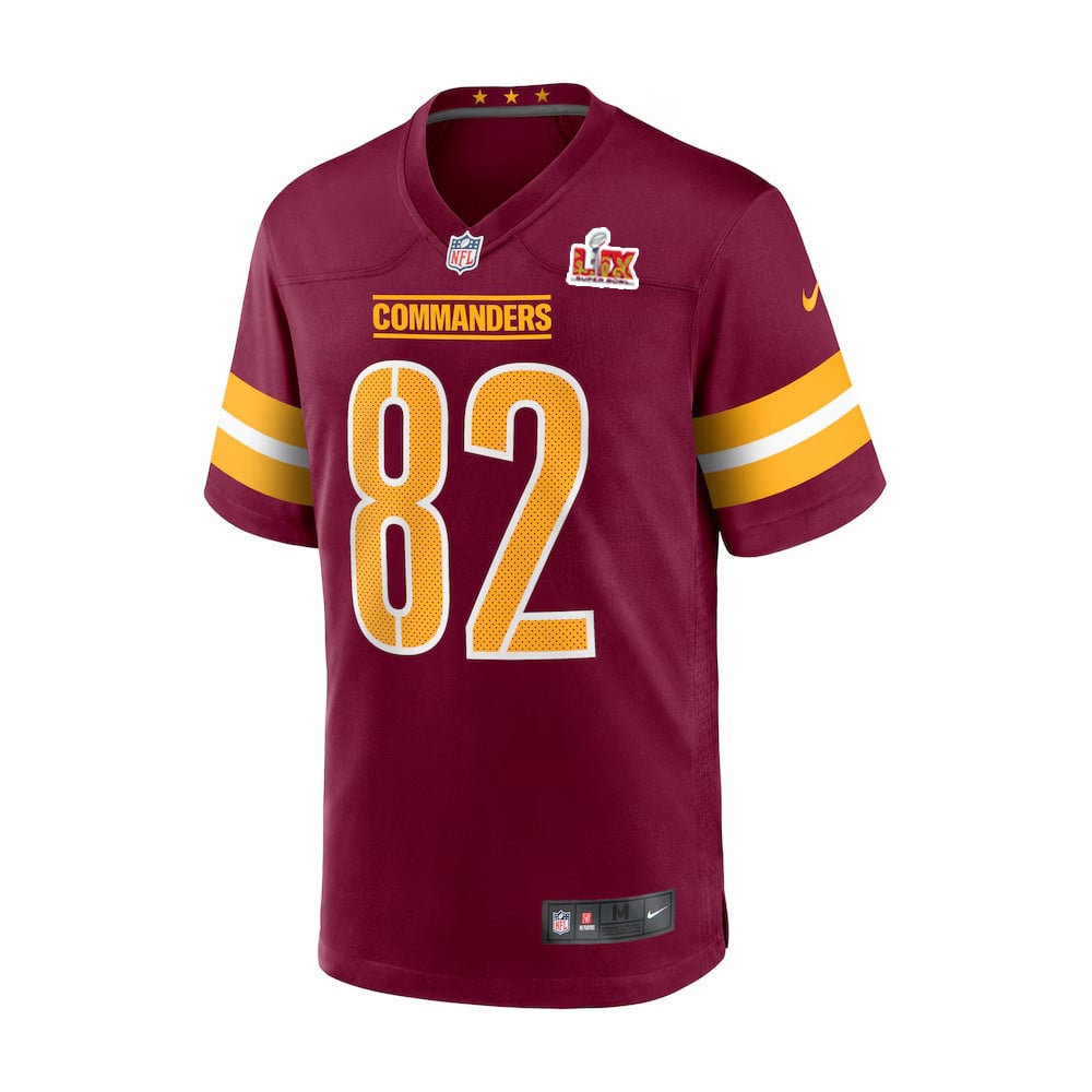 Ben Sinnott #82 Washington Commanders Super Bowl LIX Burgundy NFL Jersey Men's