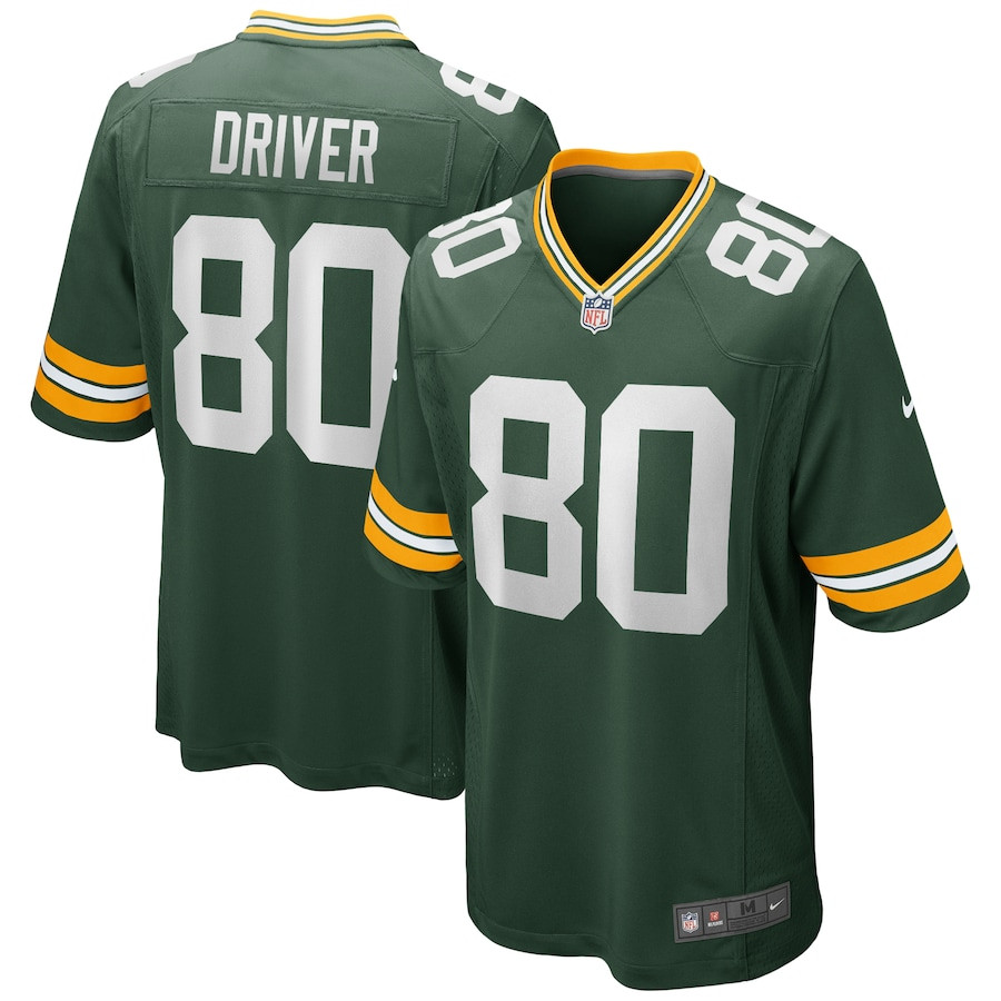 Donald Driver 80 Green Bay Packers Game Retired Green NFL Jersey Men's