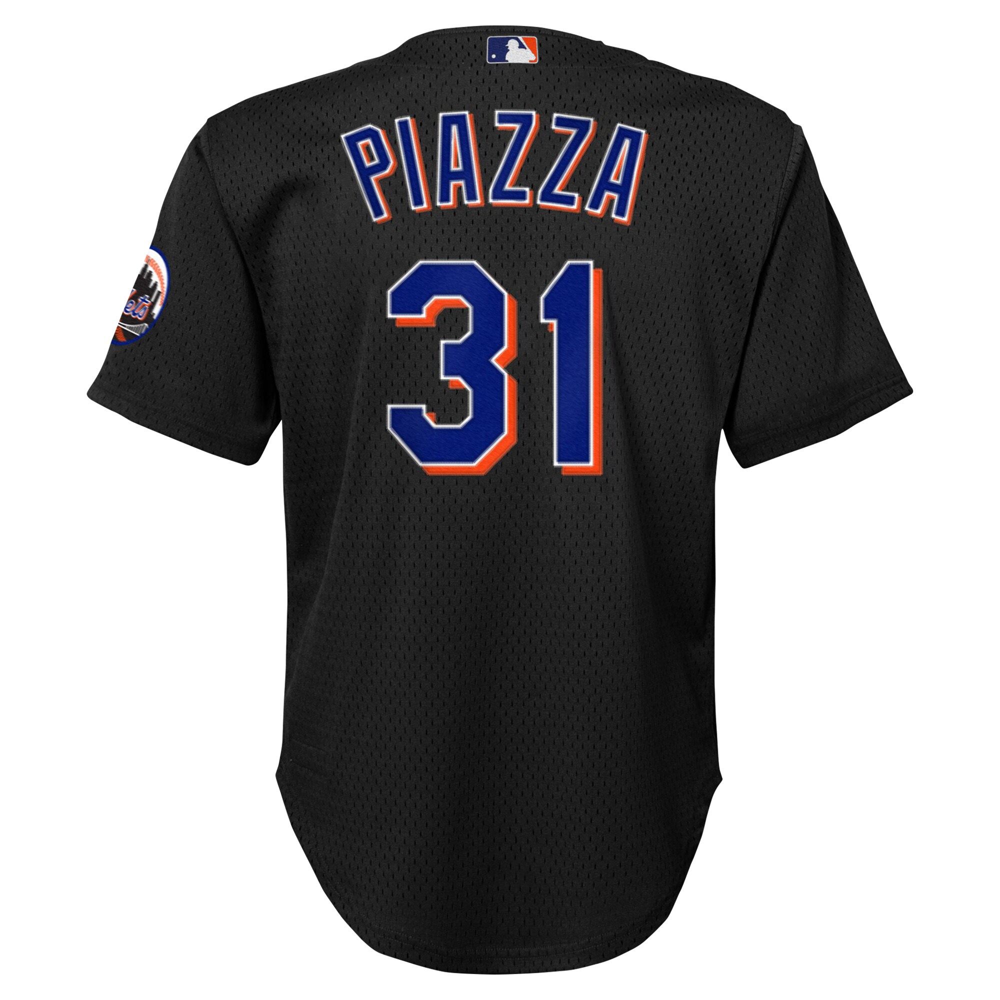 New York Mets Mike Piazza Mitchell Ness Black Cooperstown Collection Mesh Batting Practice MLB Jersey Youth