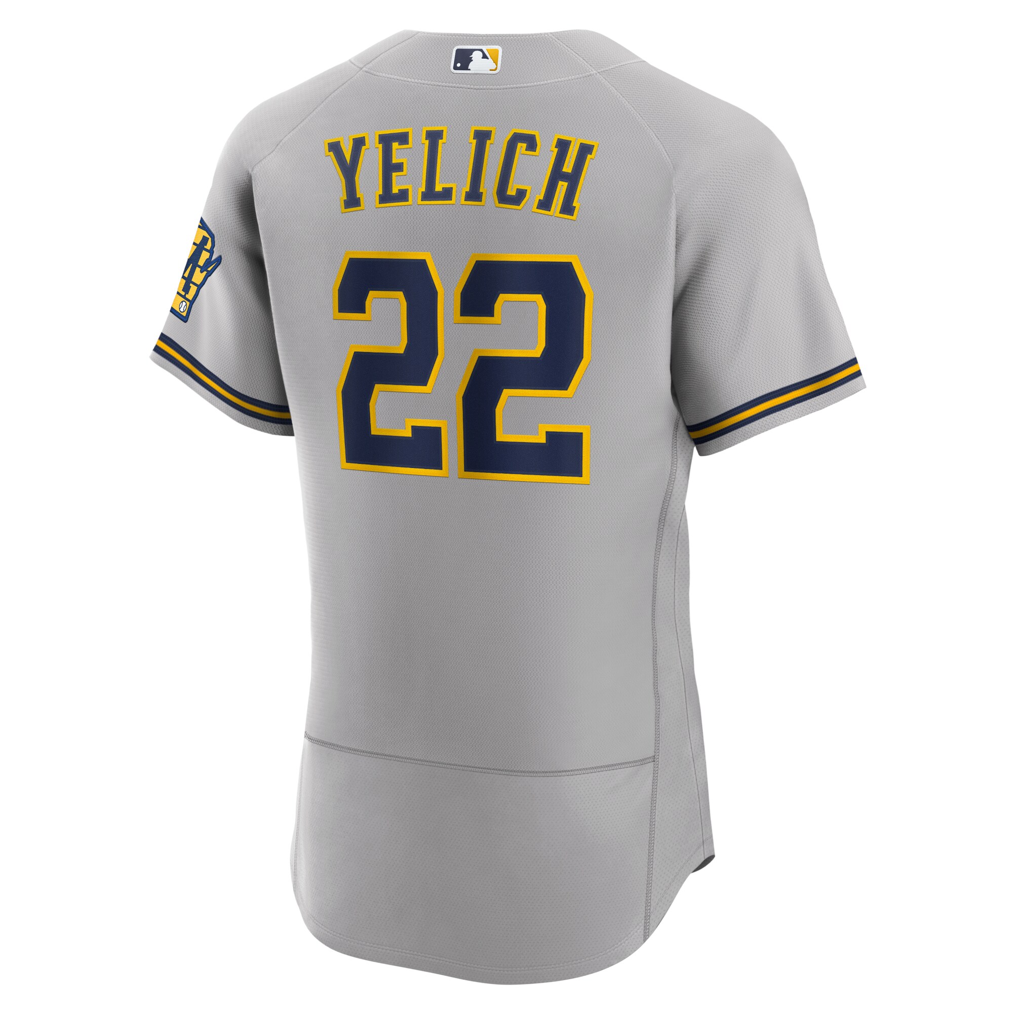 Milwaukee Brewers Christian Yelich Gray Road Player Logo MLB Jersey Men's