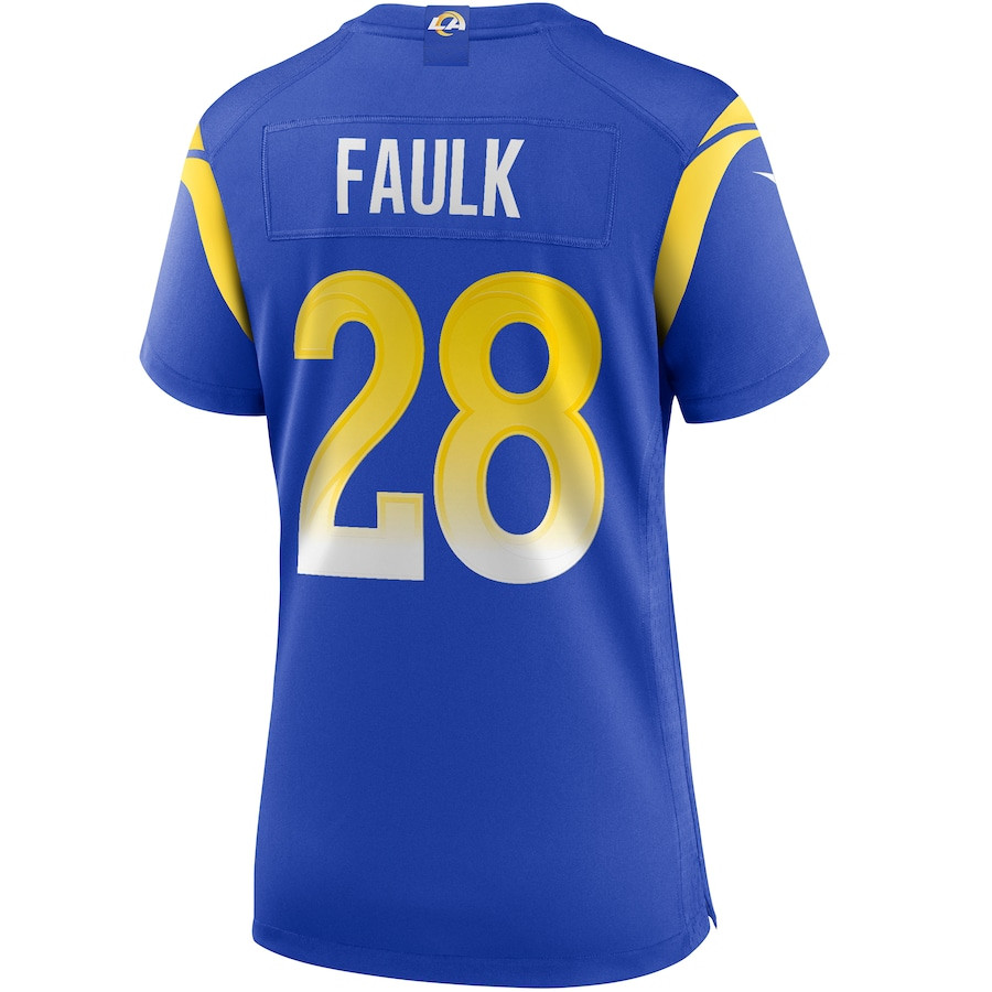 Marshall Faulk 28 Los Angeles Rams Game Retired Royal NFL Jersey Women's
